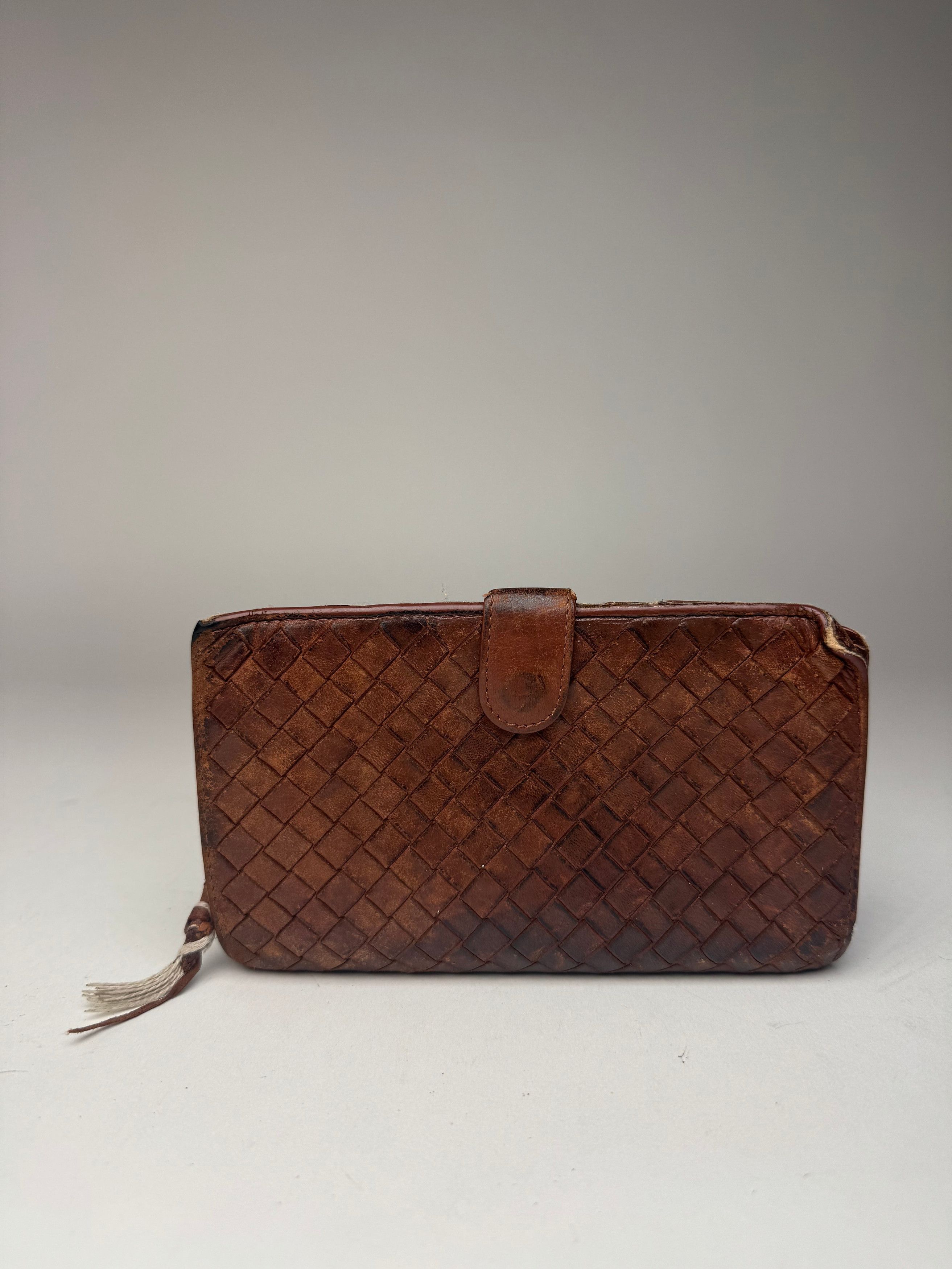 Bottega Veneta Vintage Intrecciato Leather wallet Brown orange Size ONE SIZE - 6 Thumbnail
