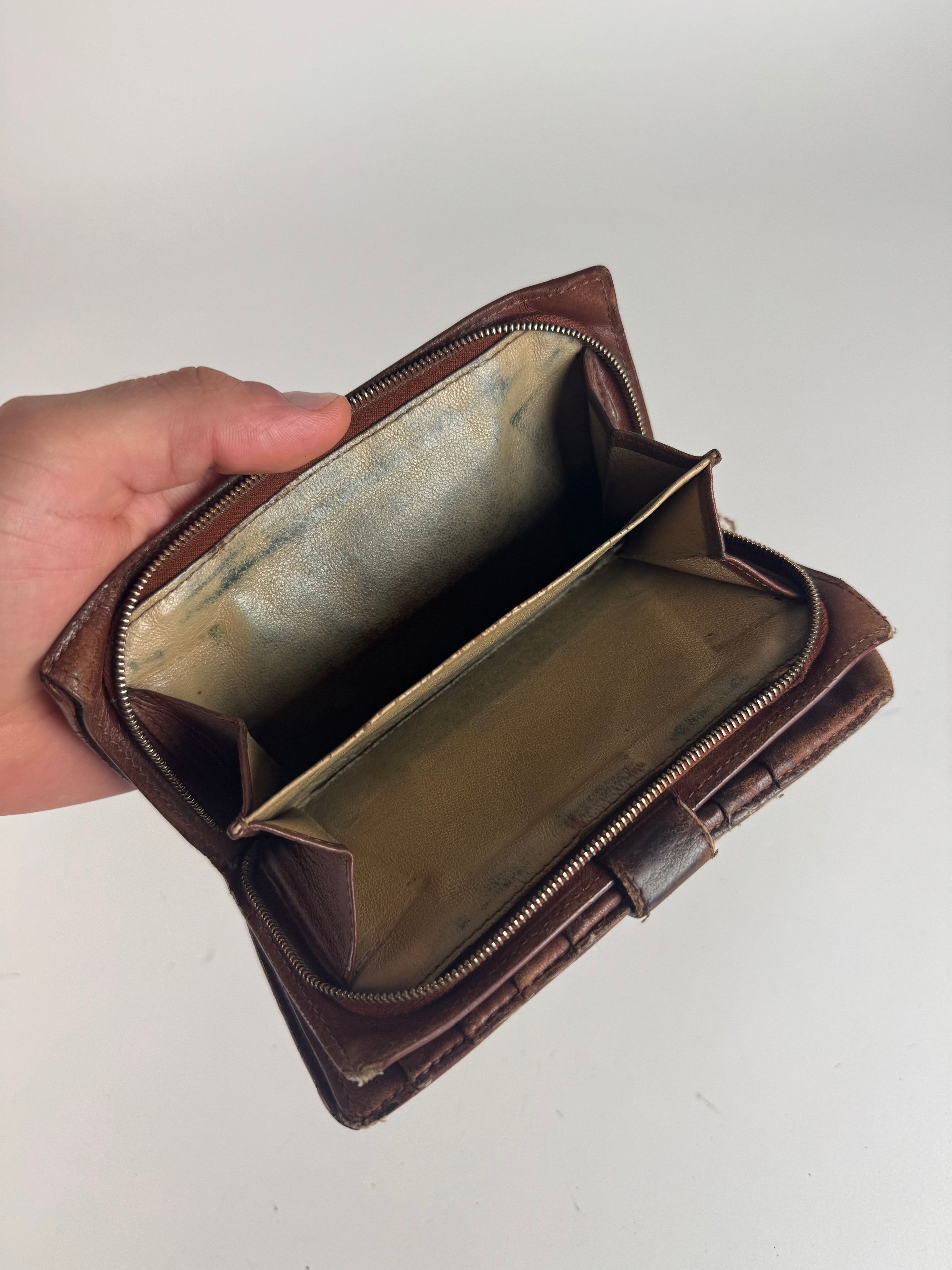 Bottega Veneta Vintage Intrecciato Leather wallet Brown orange Size ONE SIZE - 10 Thumbnail