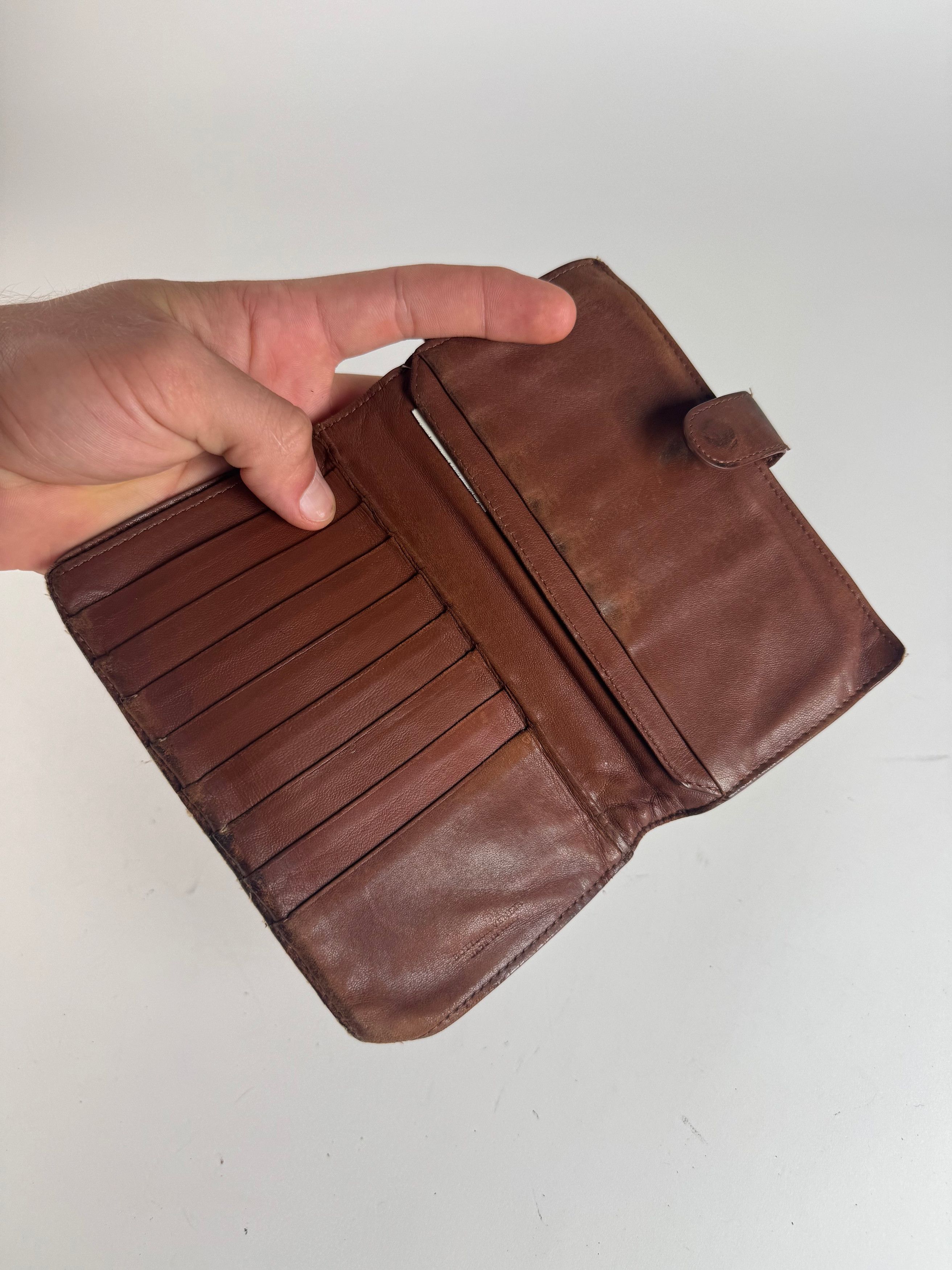Bottega Veneta Vintage Intrecciato Leather wallet Brown orange Size ONE SIZE - 3 Thumbnail