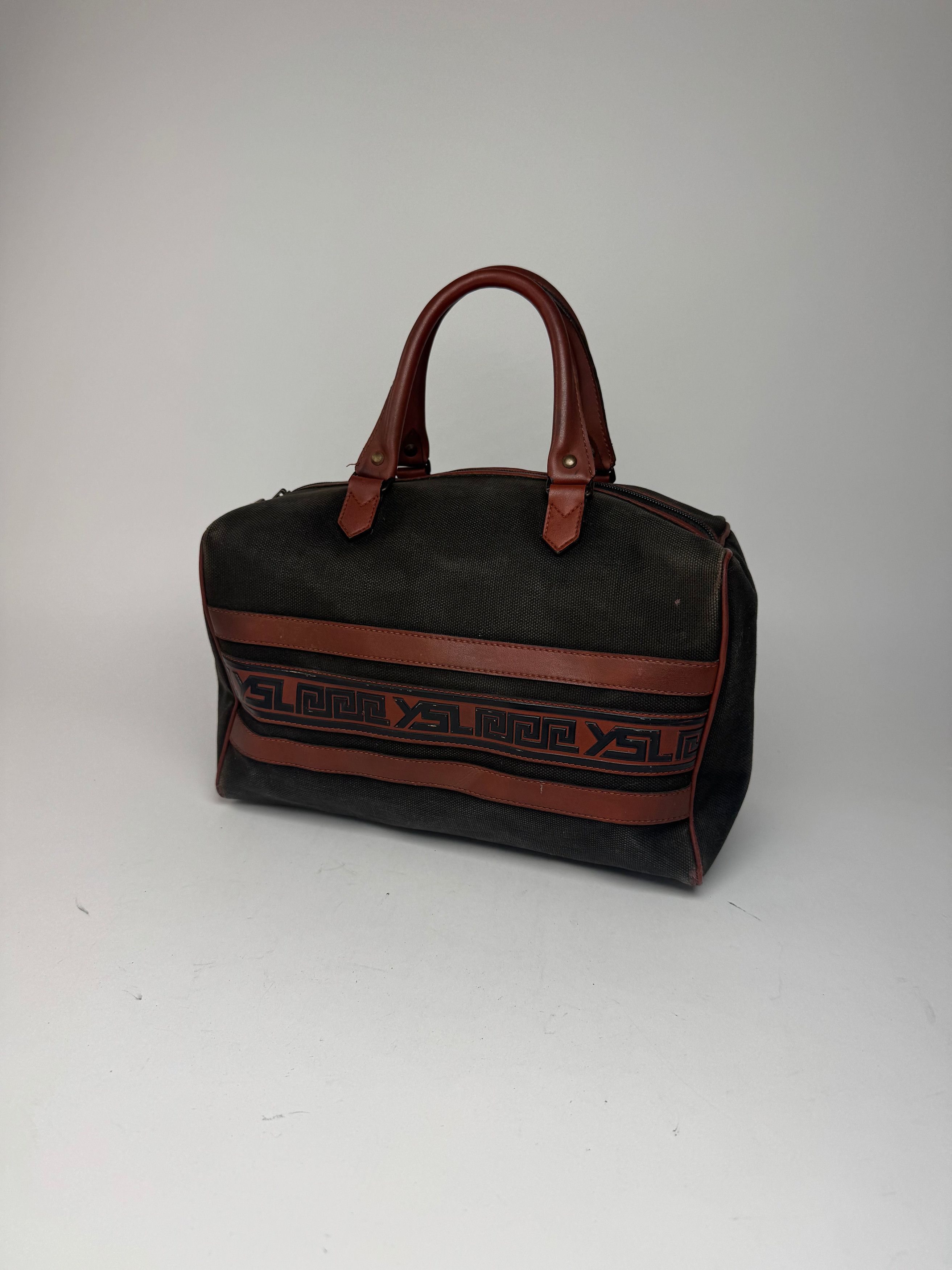 Other Vintage Yves Saint Laurent Mini Boston Leather Canvas bag bl Size ONE SIZE - 15 Thumbnail