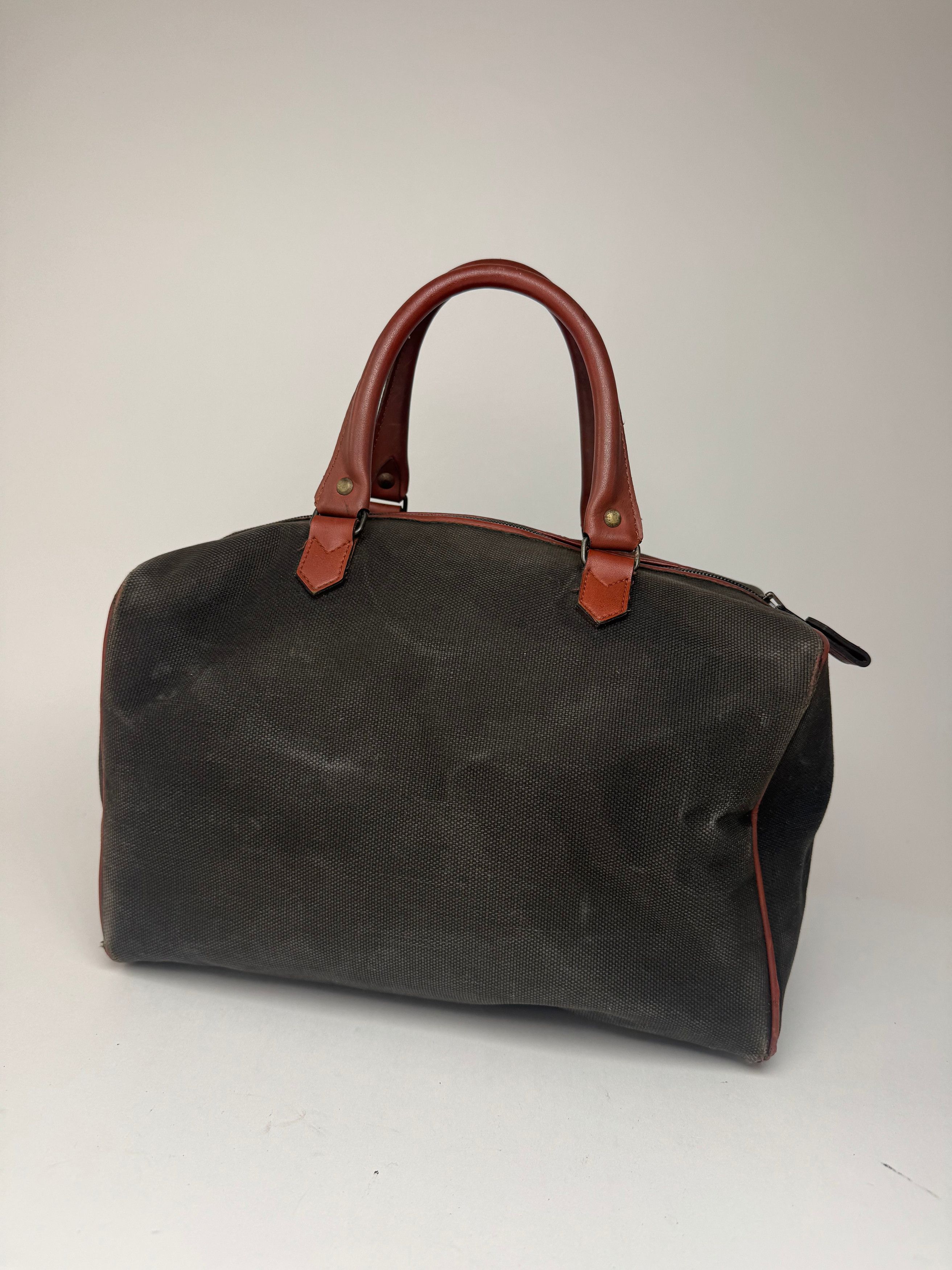 Other Vintage Yves Saint Laurent Mini Boston Leather Canvas bag bl Size ONE SIZE - 2 Thumbnail