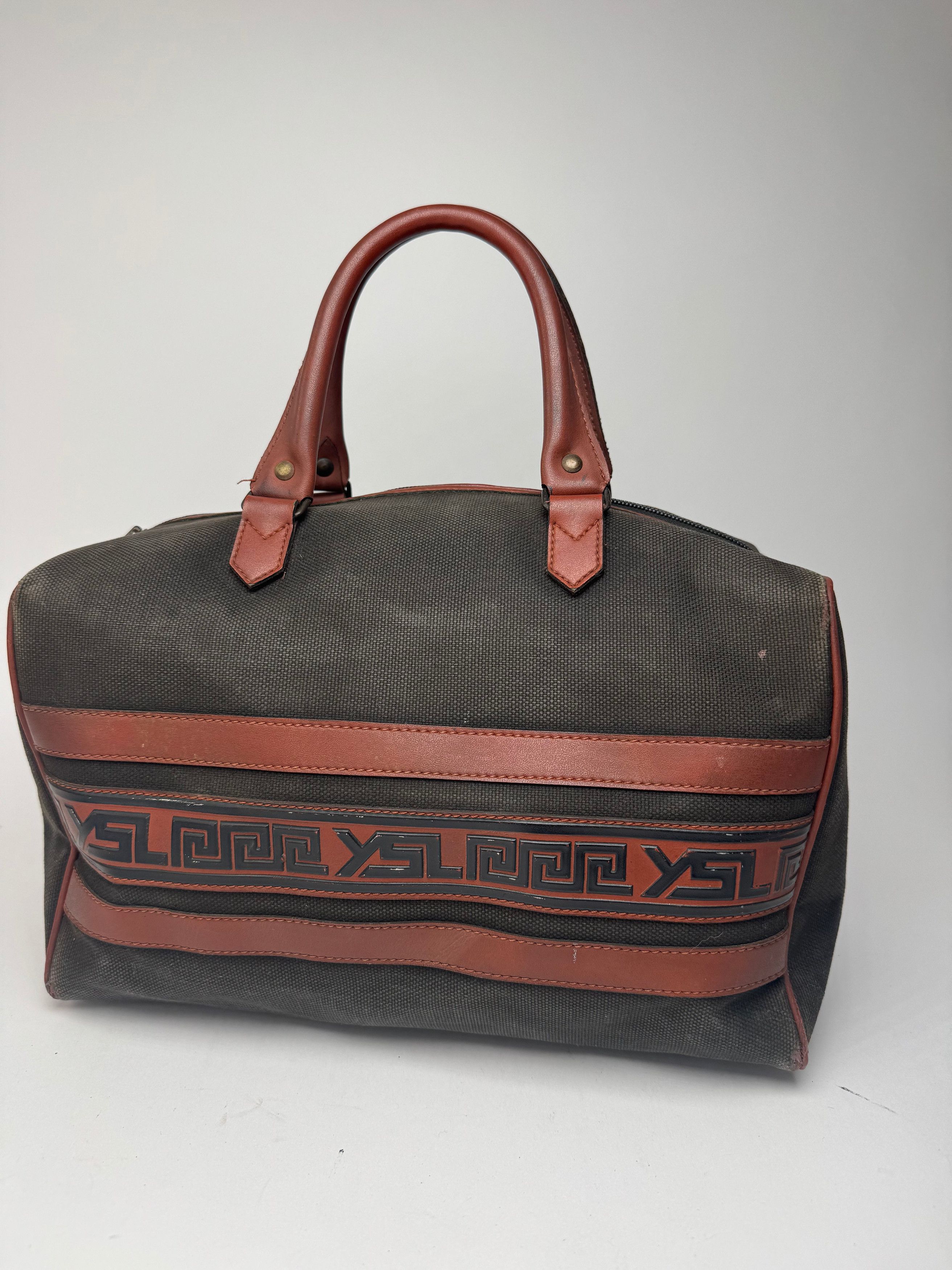Other Vintage Yves Saint Laurent Mini Boston Leather Canvas bag bl Size ONE SIZE - 14 Thumbnail