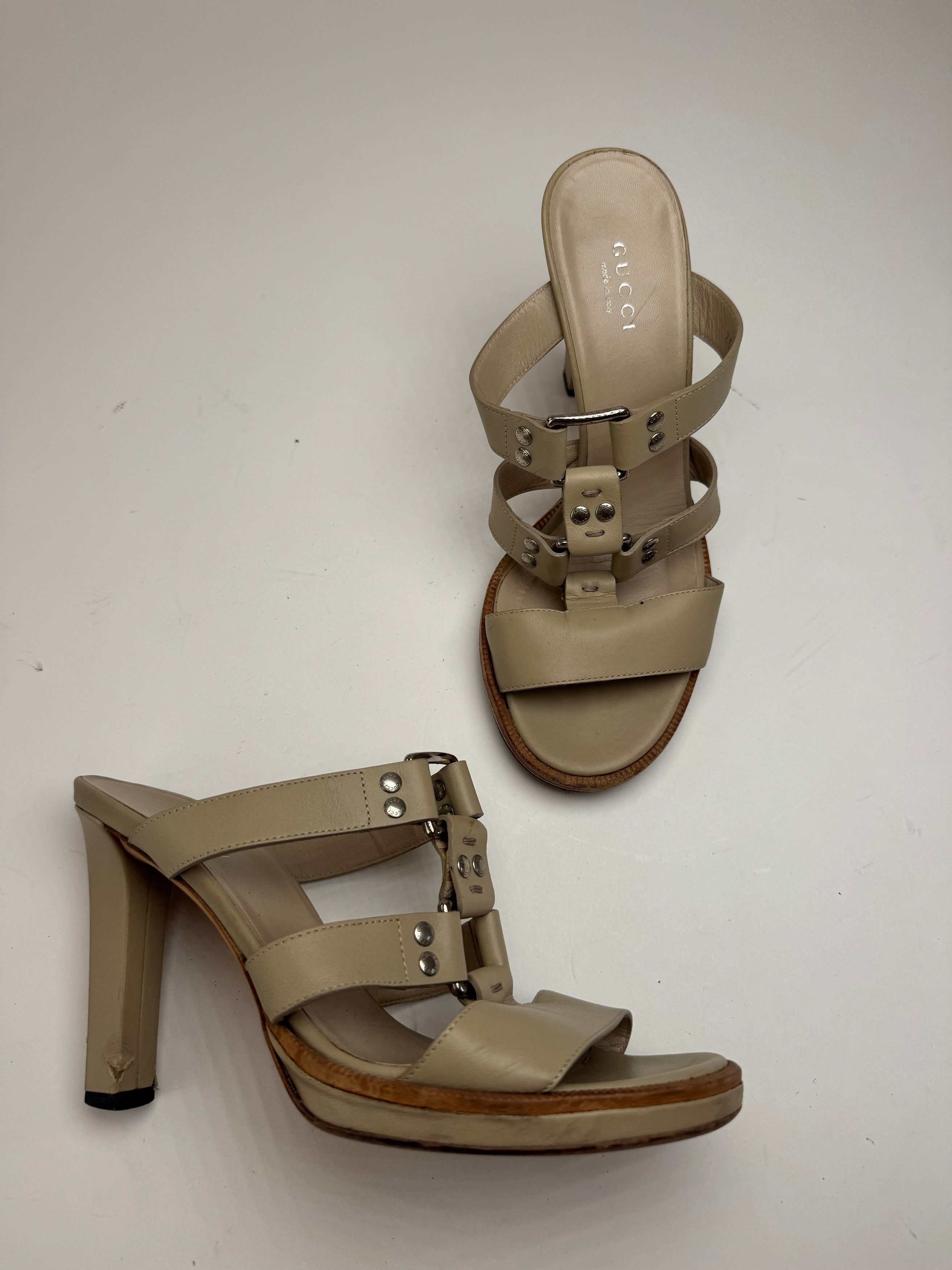 Gucci Vintage Leather Pumps Beige 37 Size US 6 / IT 36 - 13 Thumbnail