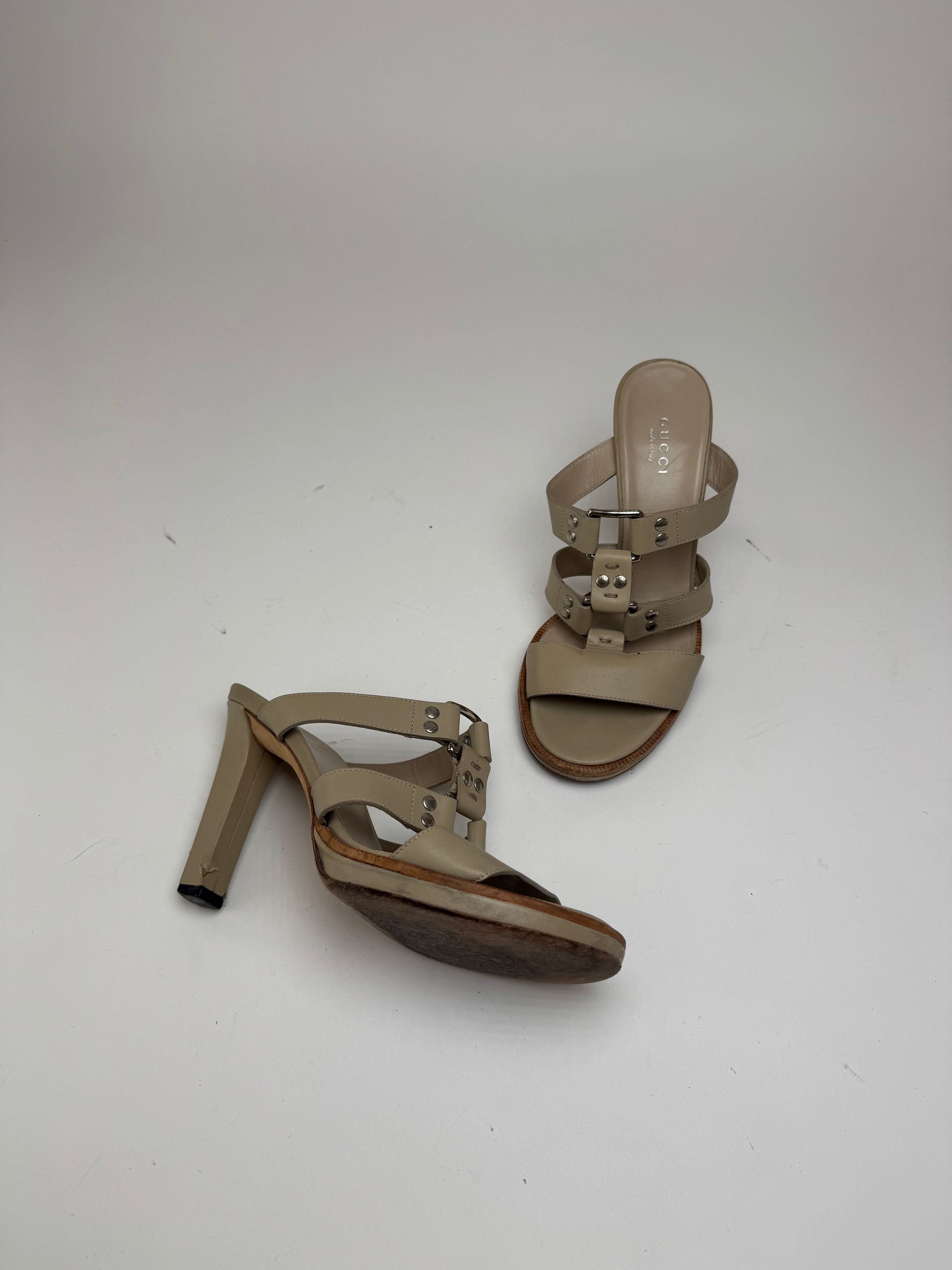 Gucci Vintage Leather Pumps Beige 37 Size US 6 / IT 36 - 3 Thumbnail