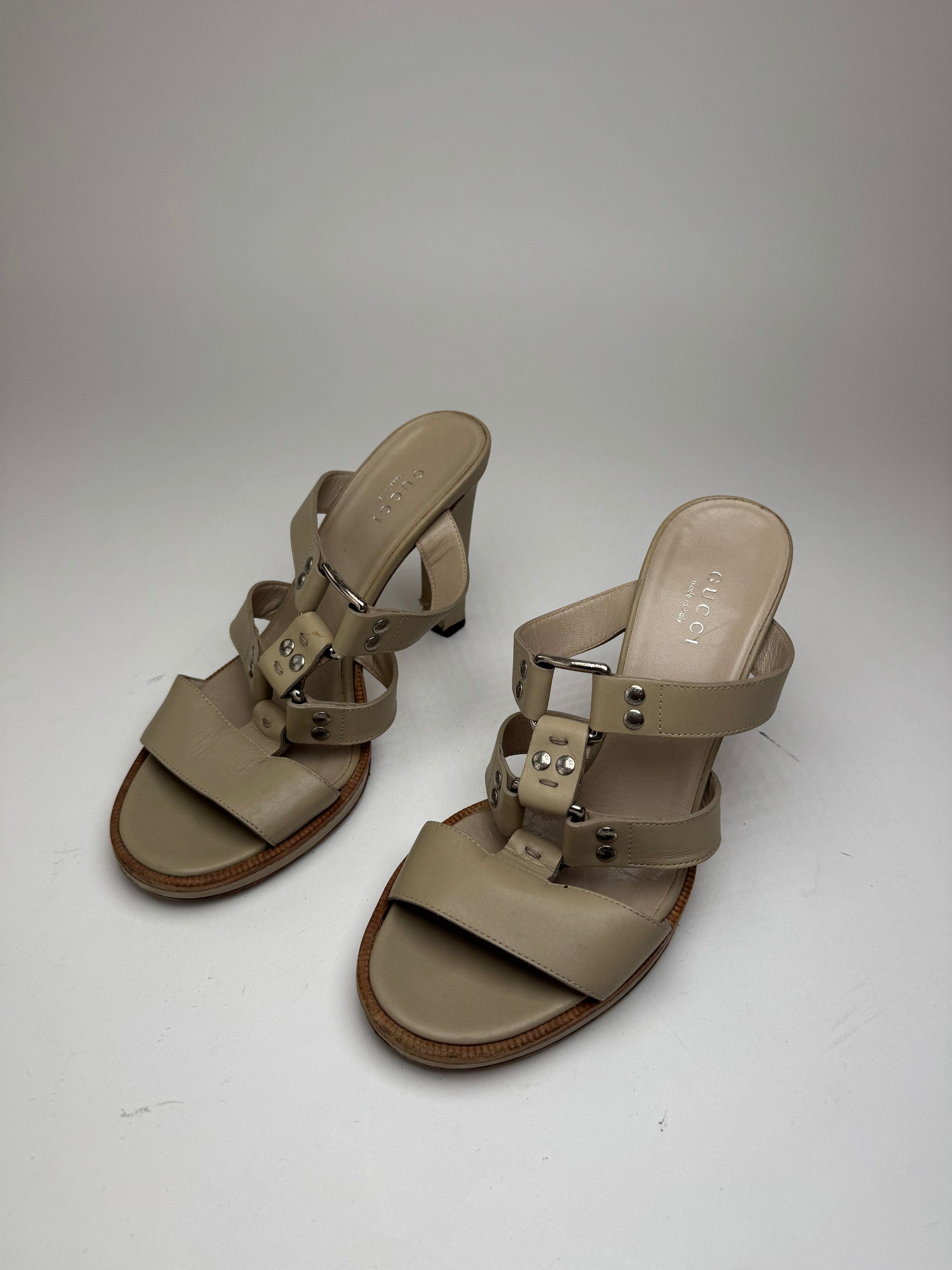 Gucci Vintage Leather Pumps Beige 37 Size US 6 / IT 36 - 6 Thumbnail