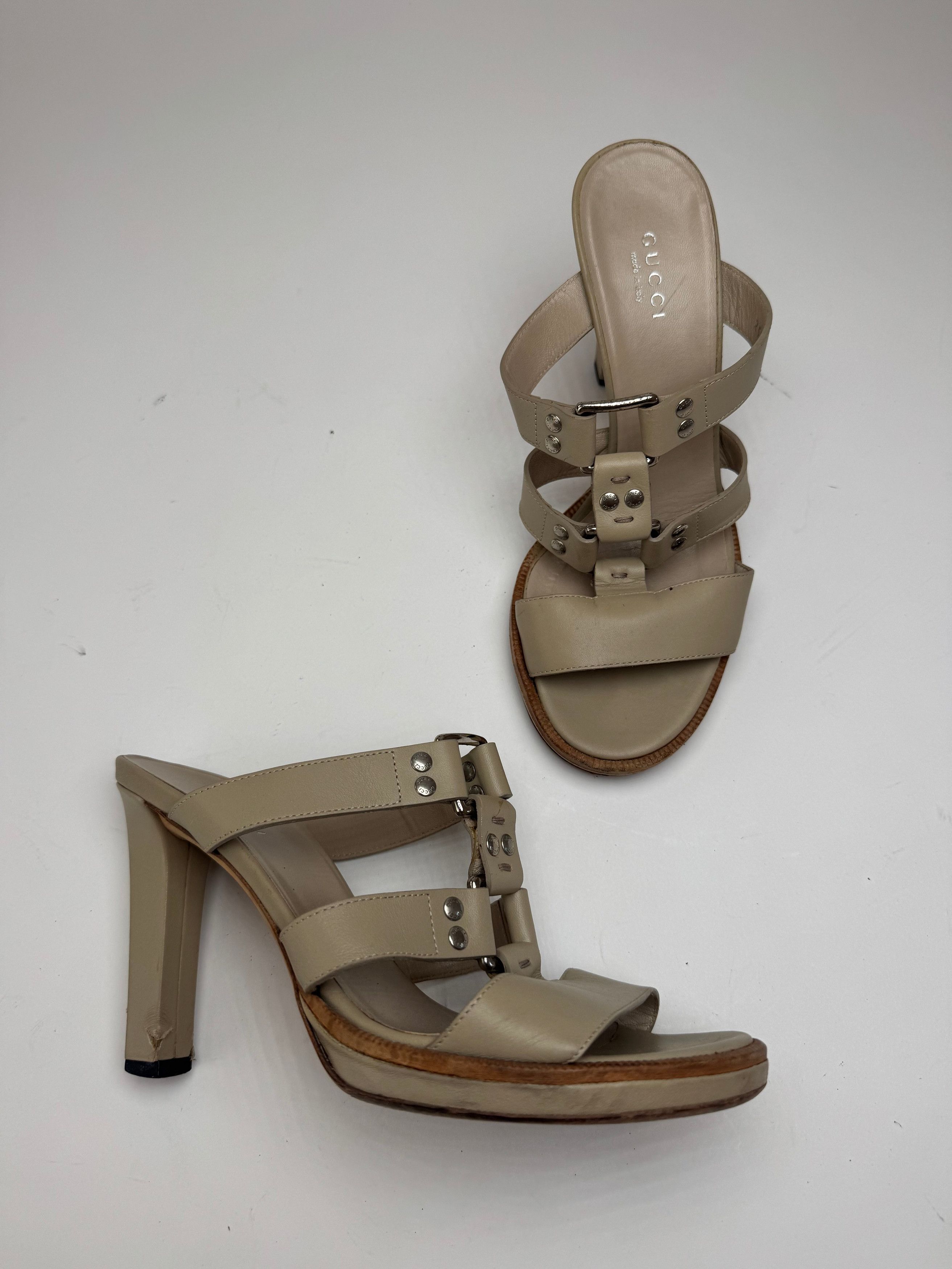 Gucci Vintage Leather Pumps Beige 37 Size US 6 / IT 36 - 5 Thumbnail