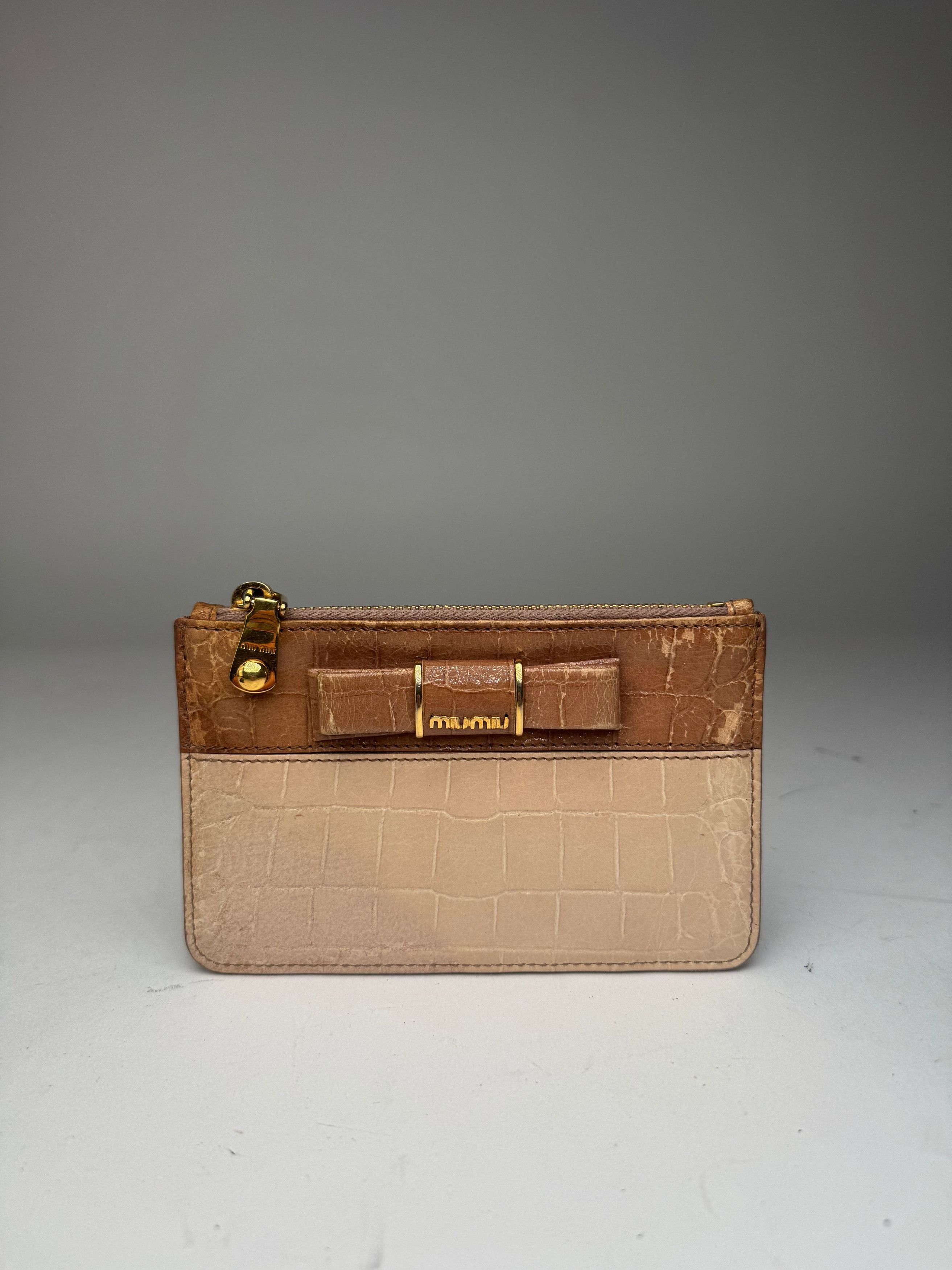 Miu Miu Vintage Patent Leather Card holder Beige Brown Size ONE SIZE - 10 Thumbnail