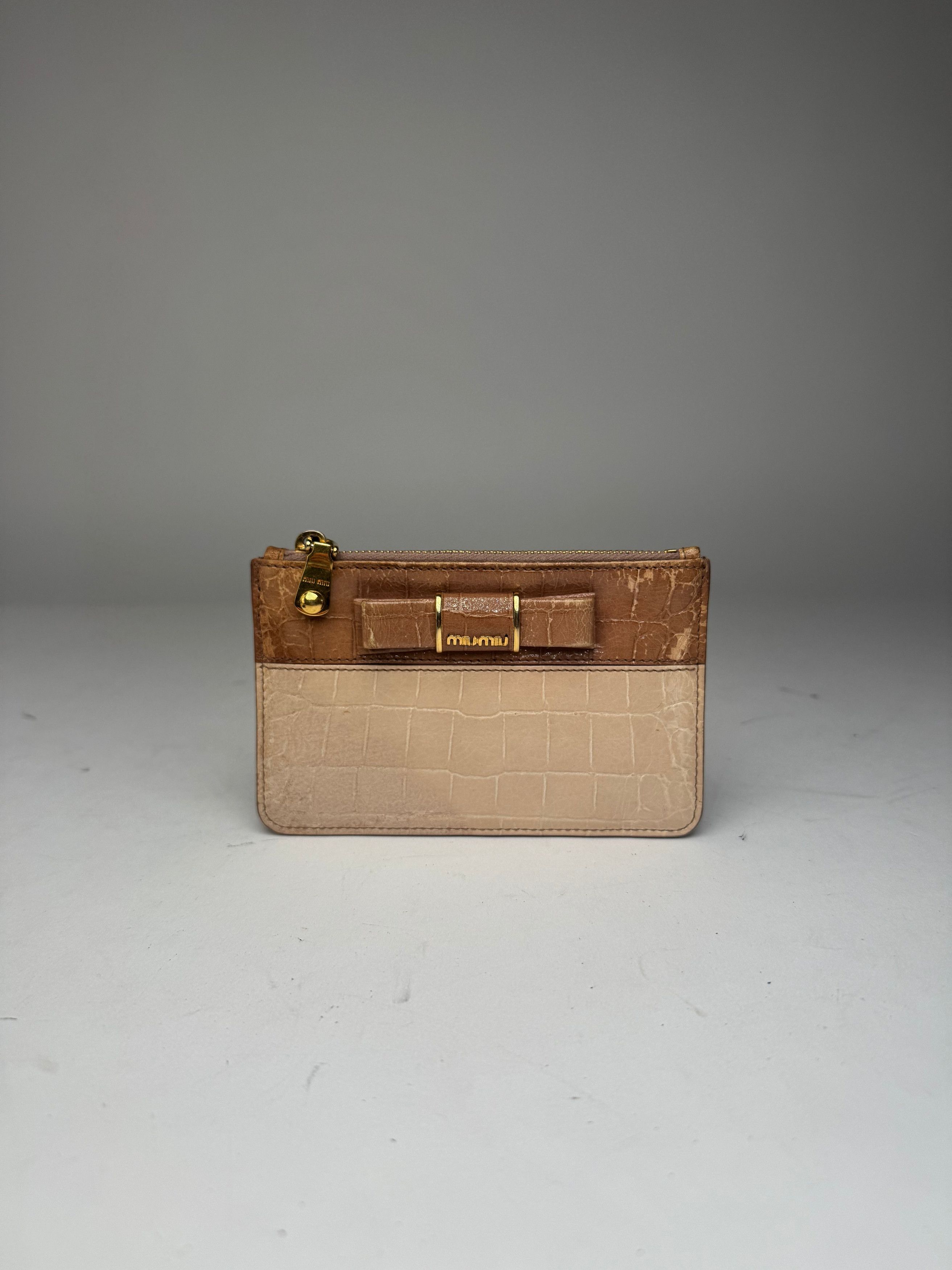 Miu Miu Vintage Patent Leather Card holder Beige Brown Size ONE SIZE - 7 Thumbnail
