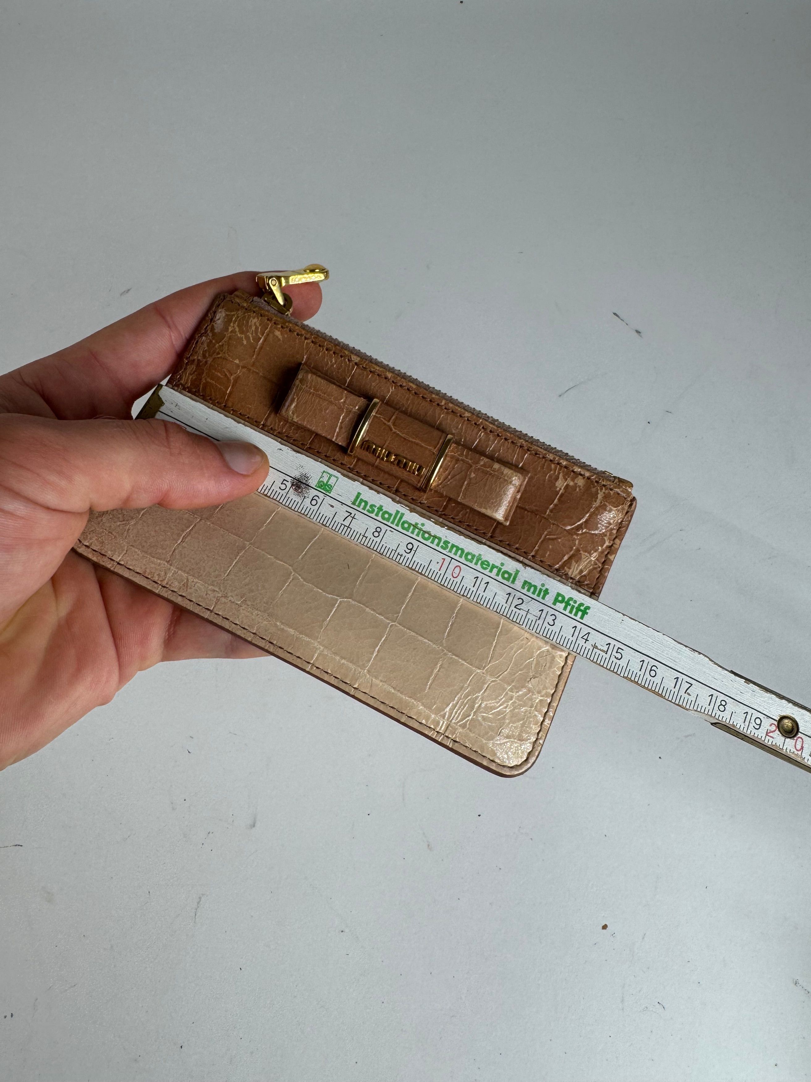 Miu Miu Vintage Patent Leather Card holder Beige Brown Size ONE SIZE - 8 Thumbnail