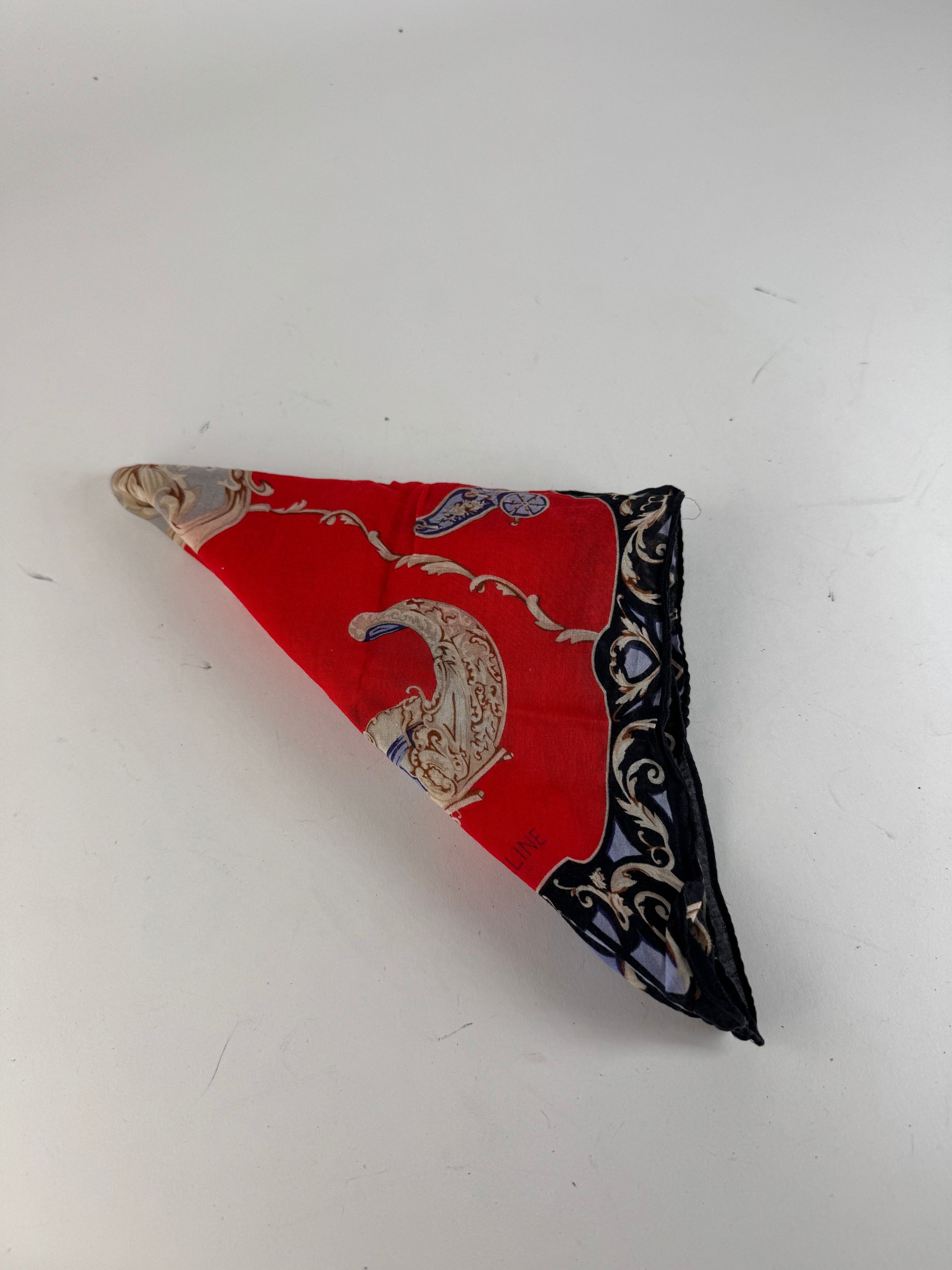 Celine Vintage Scarf red black Size ONE SIZE - 8 Thumbnail