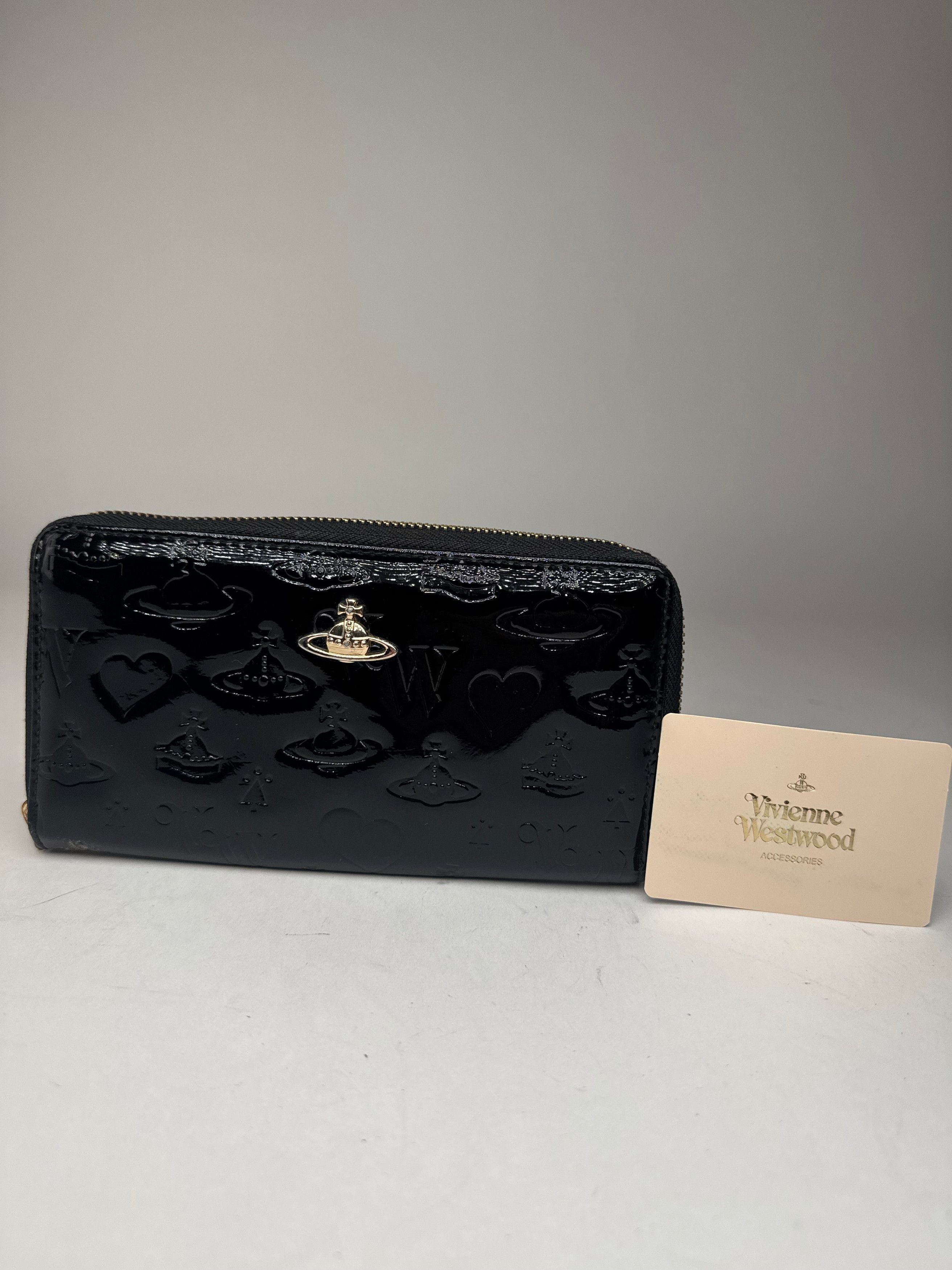 Vivienne Westwood Vintage Patent Leather monogram Wallet black Size ONE SIZE - 10 Thumbnail