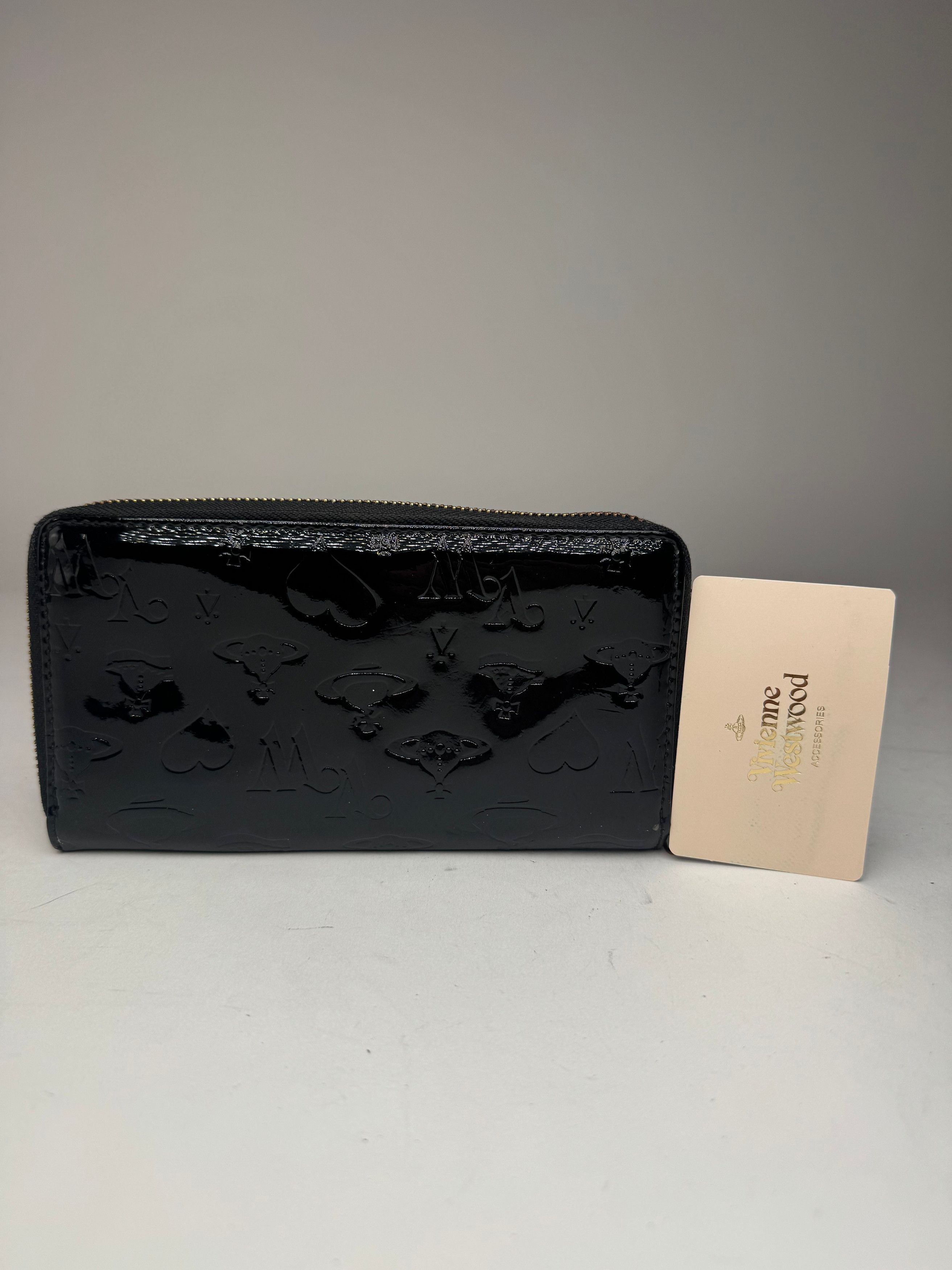 Vivienne Westwood Vintage Patent Leather monogram Wallet black Size ONE SIZE - 15 Thumbnail