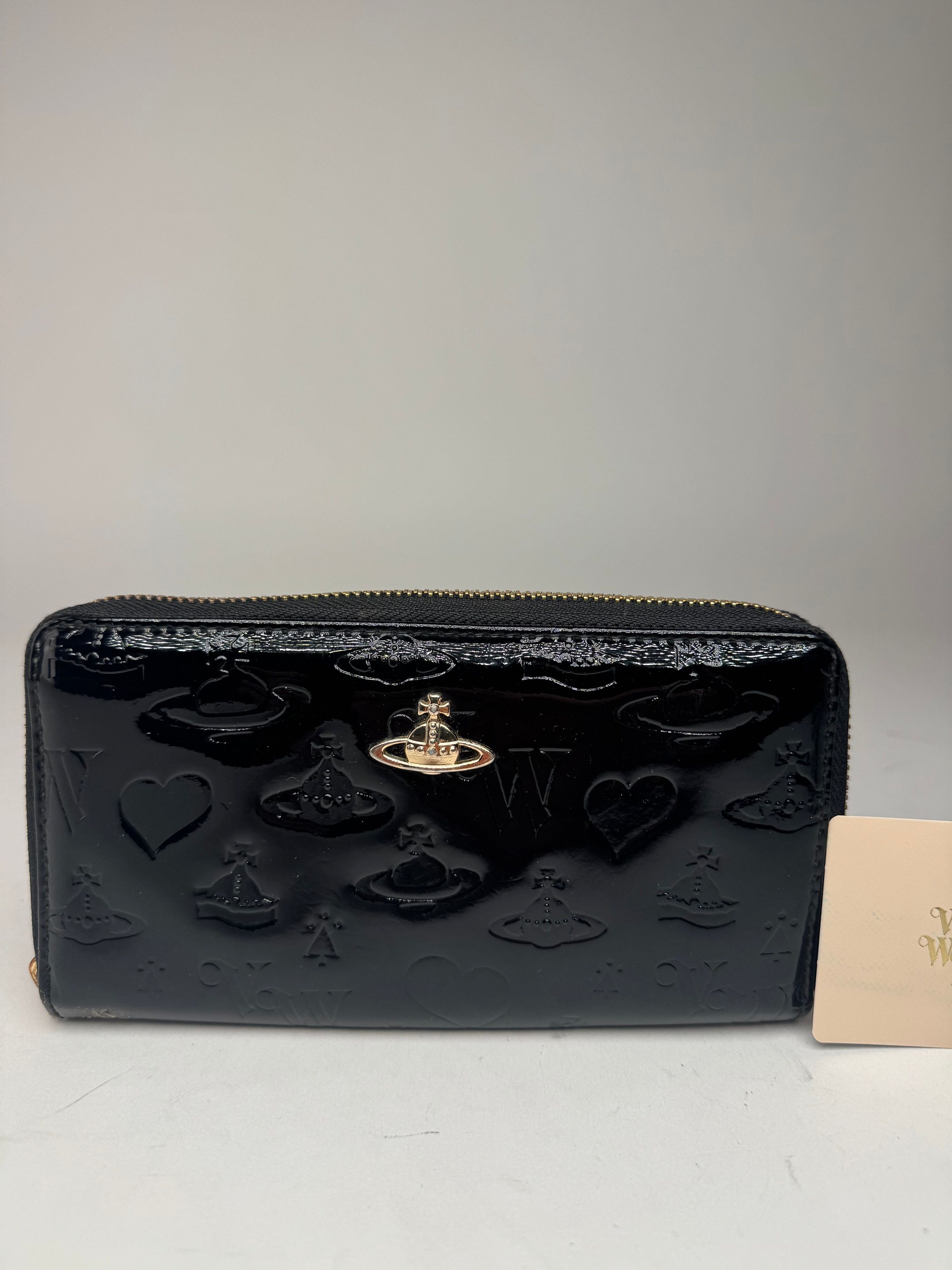 Vivienne Westwood Vintage Patent Leather monogram Wallet black Size ONE SIZE - 3 Thumbnail