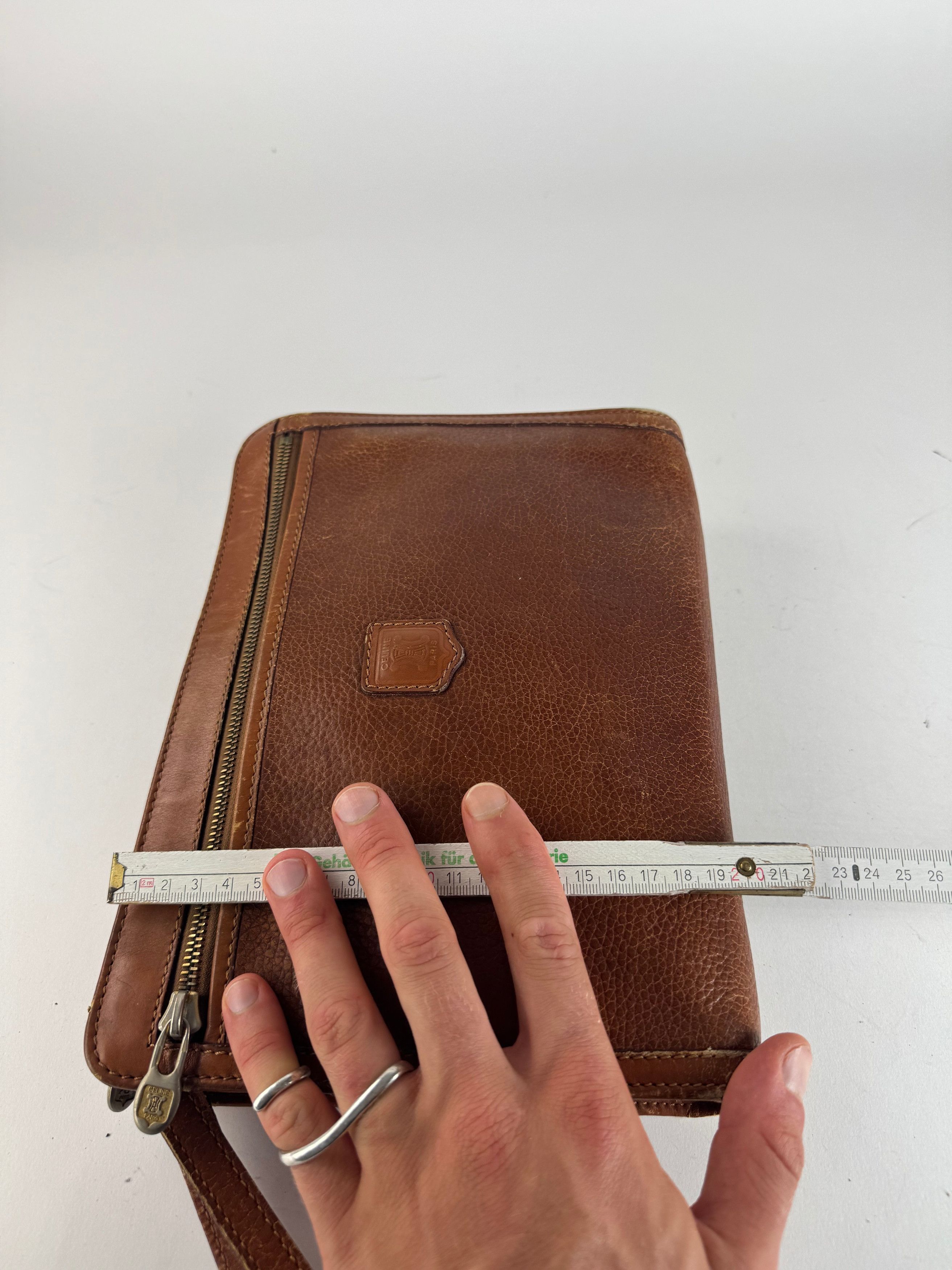 Celine Vintage Paris Leather Clutch Brown Size ONE SIZE - 13 Thumbnail
