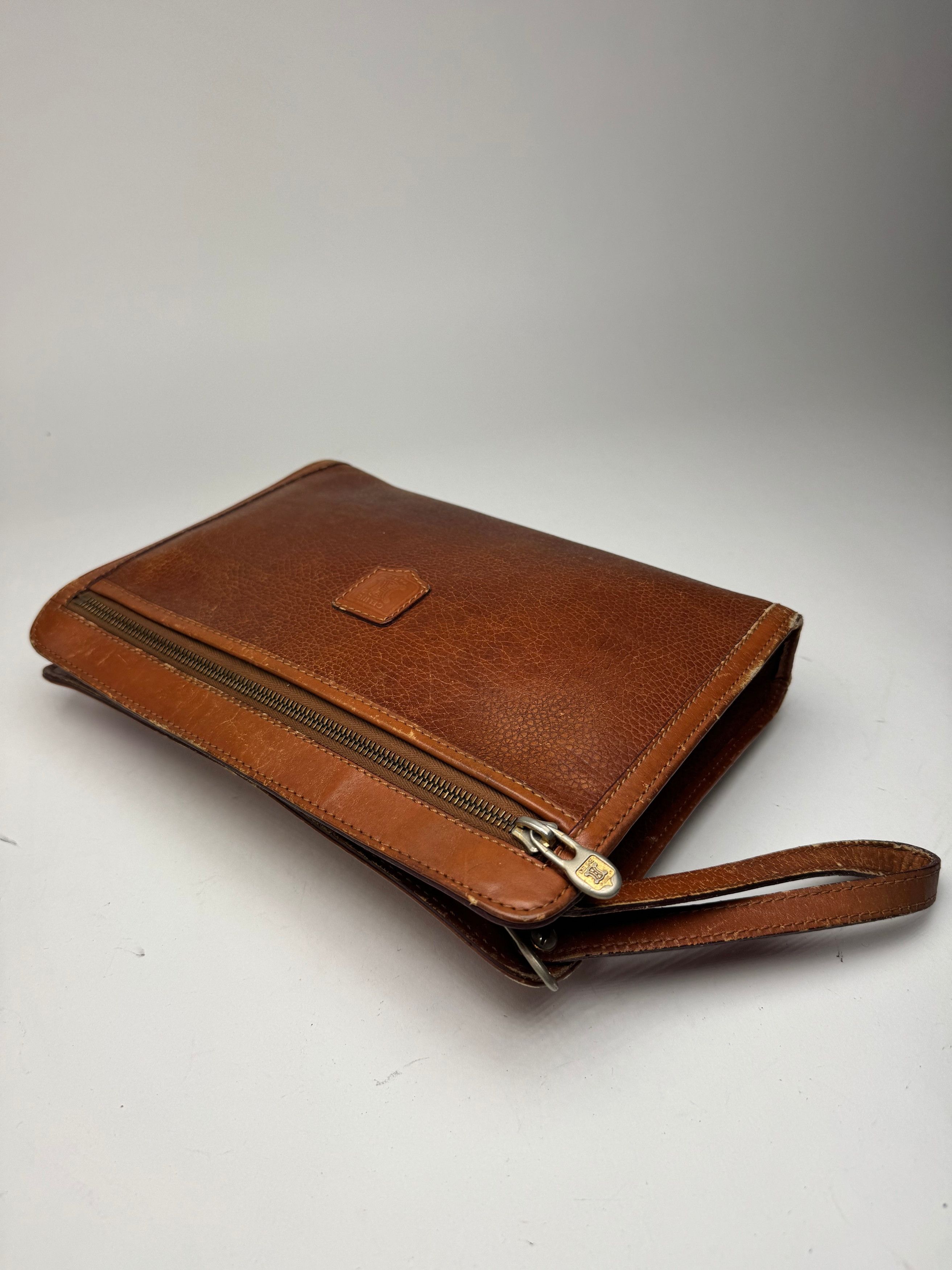 Celine Vintage Paris Leather Clutch Brown Size ONE SIZE - 8 Thumbnail