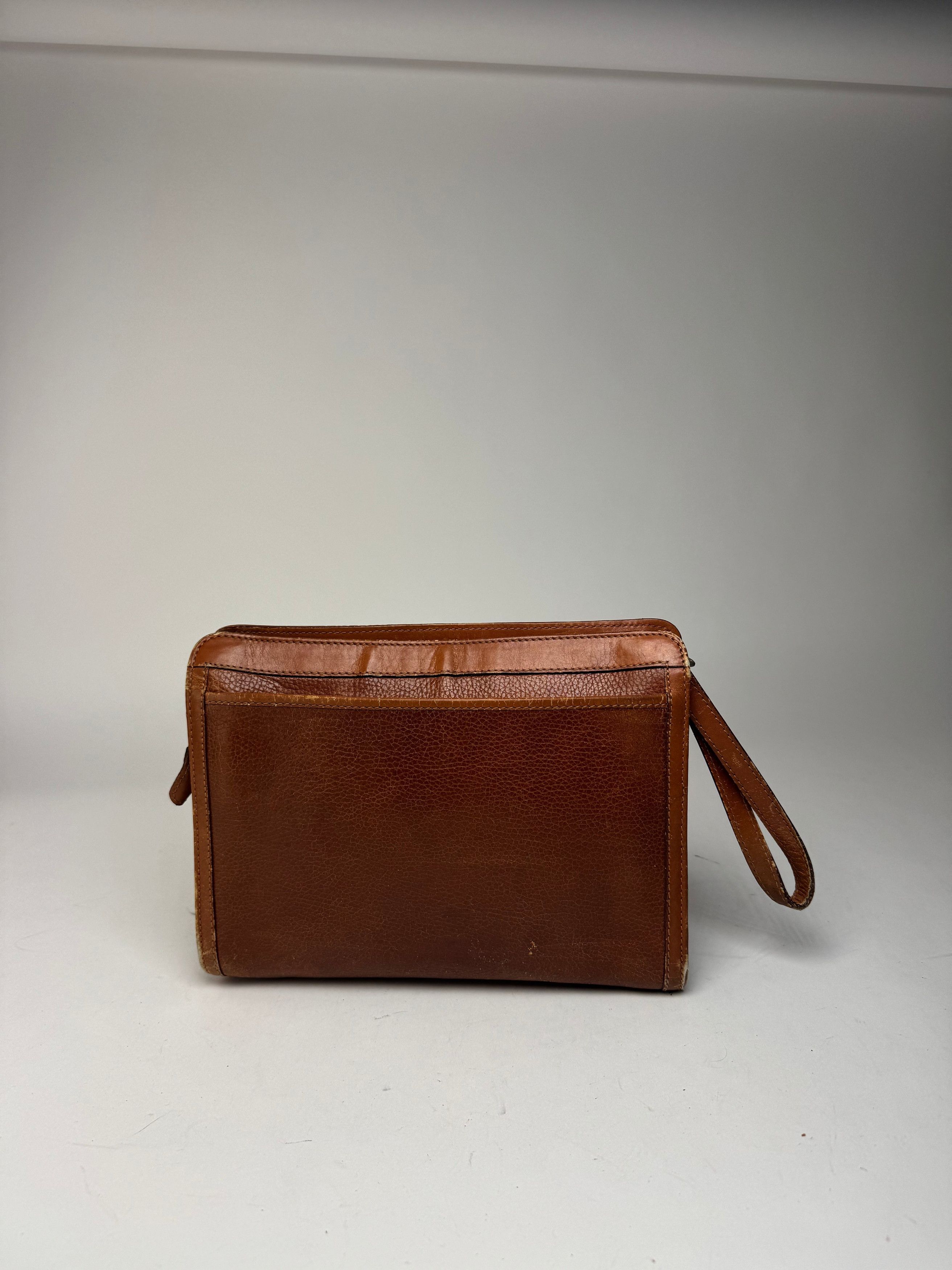 Celine Vintage Paris Leather Clutch Brown Size ONE SIZE - 7 Thumbnail