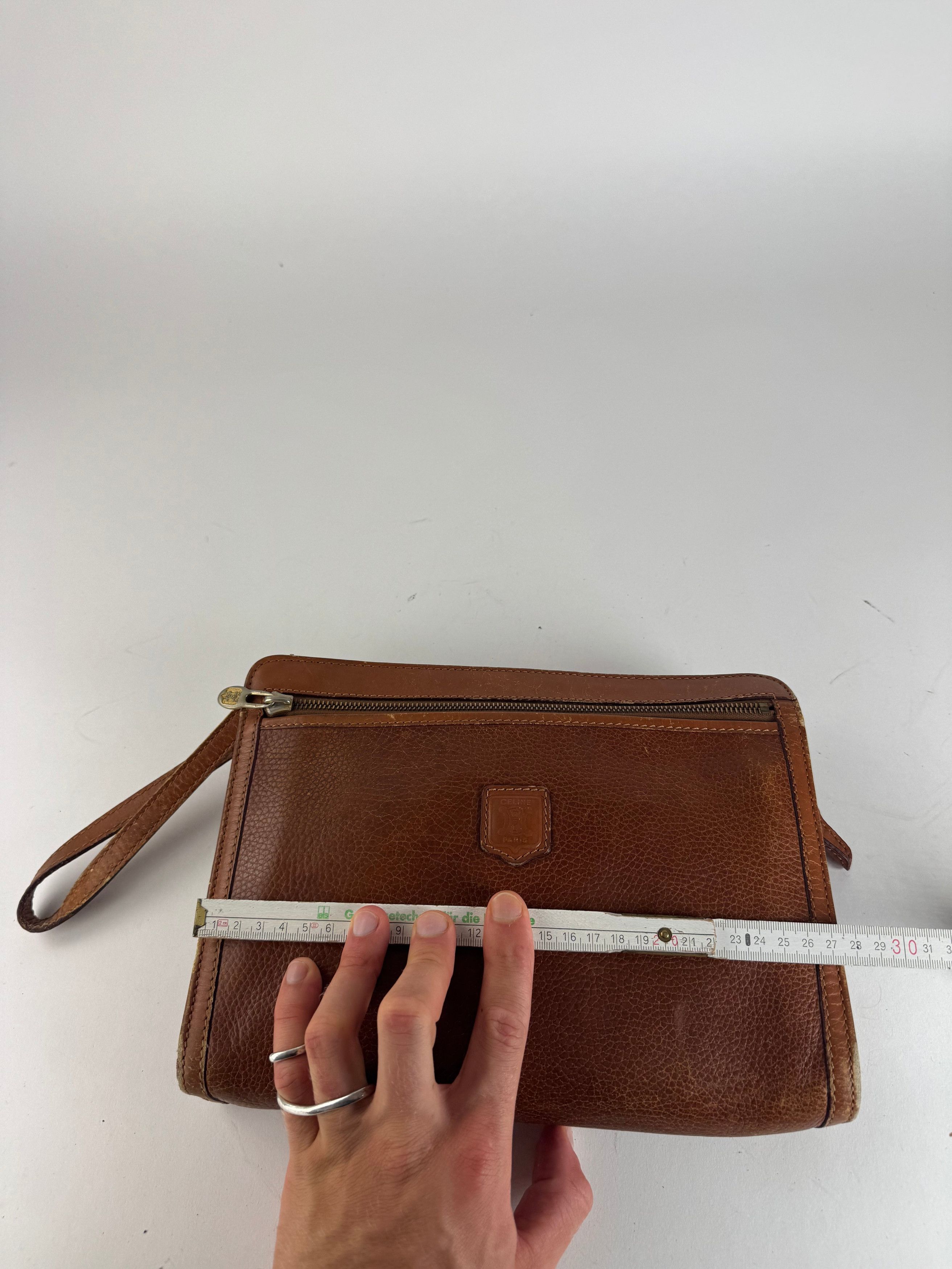 Celine Vintage Paris Leather Clutch Brown Size ONE SIZE - 12 Thumbnail