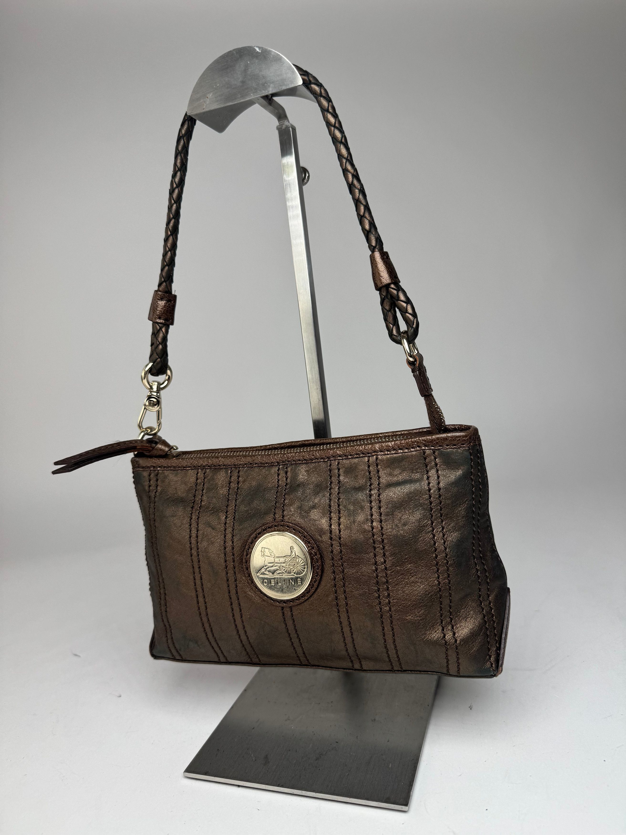 Celine Vintage Leather bag bronze Size ONE SIZE - 13 Thumbnail