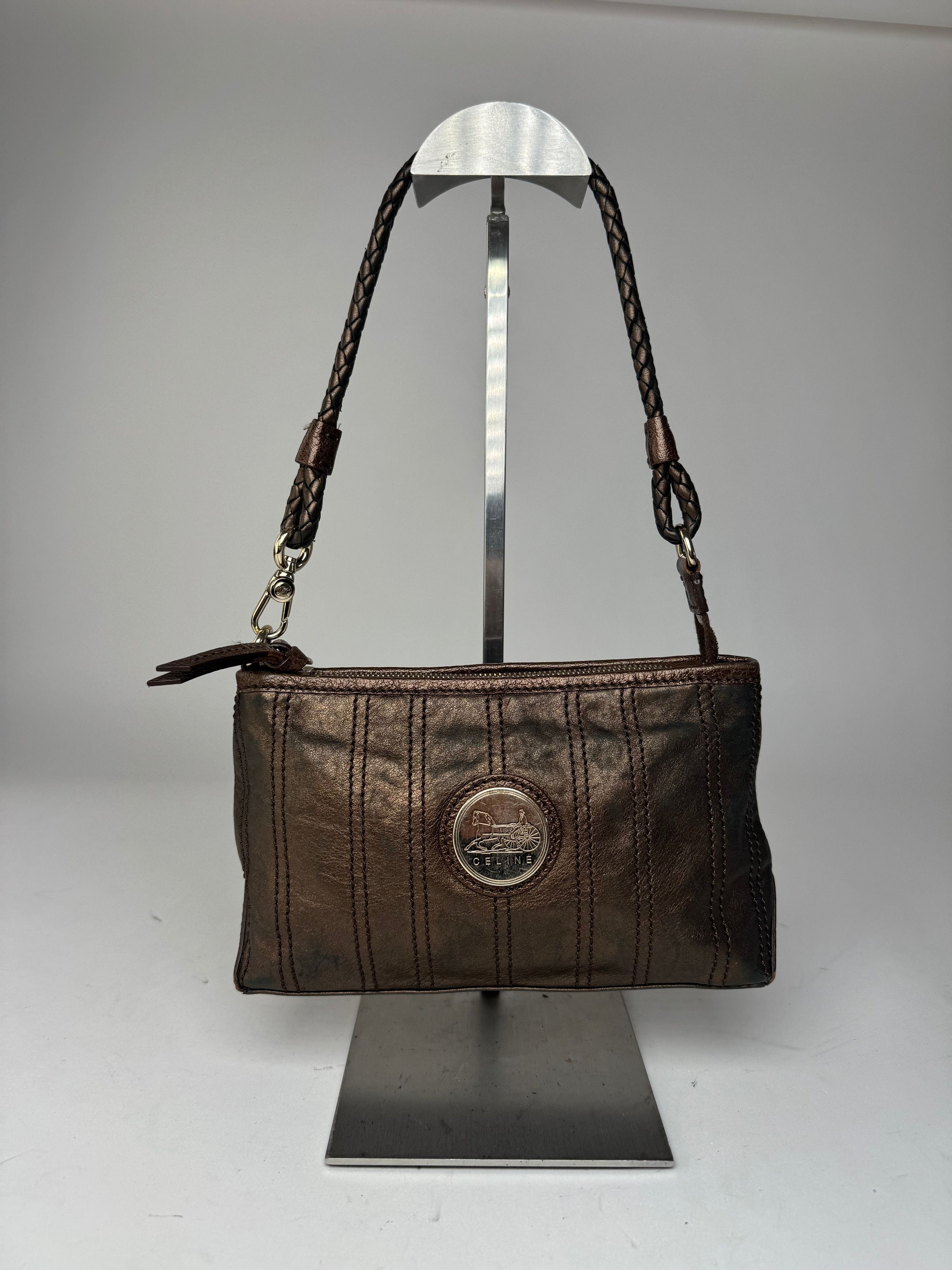 Celine Vintage Leather bag bronze Size ONE SIZE - 9 Thumbnail