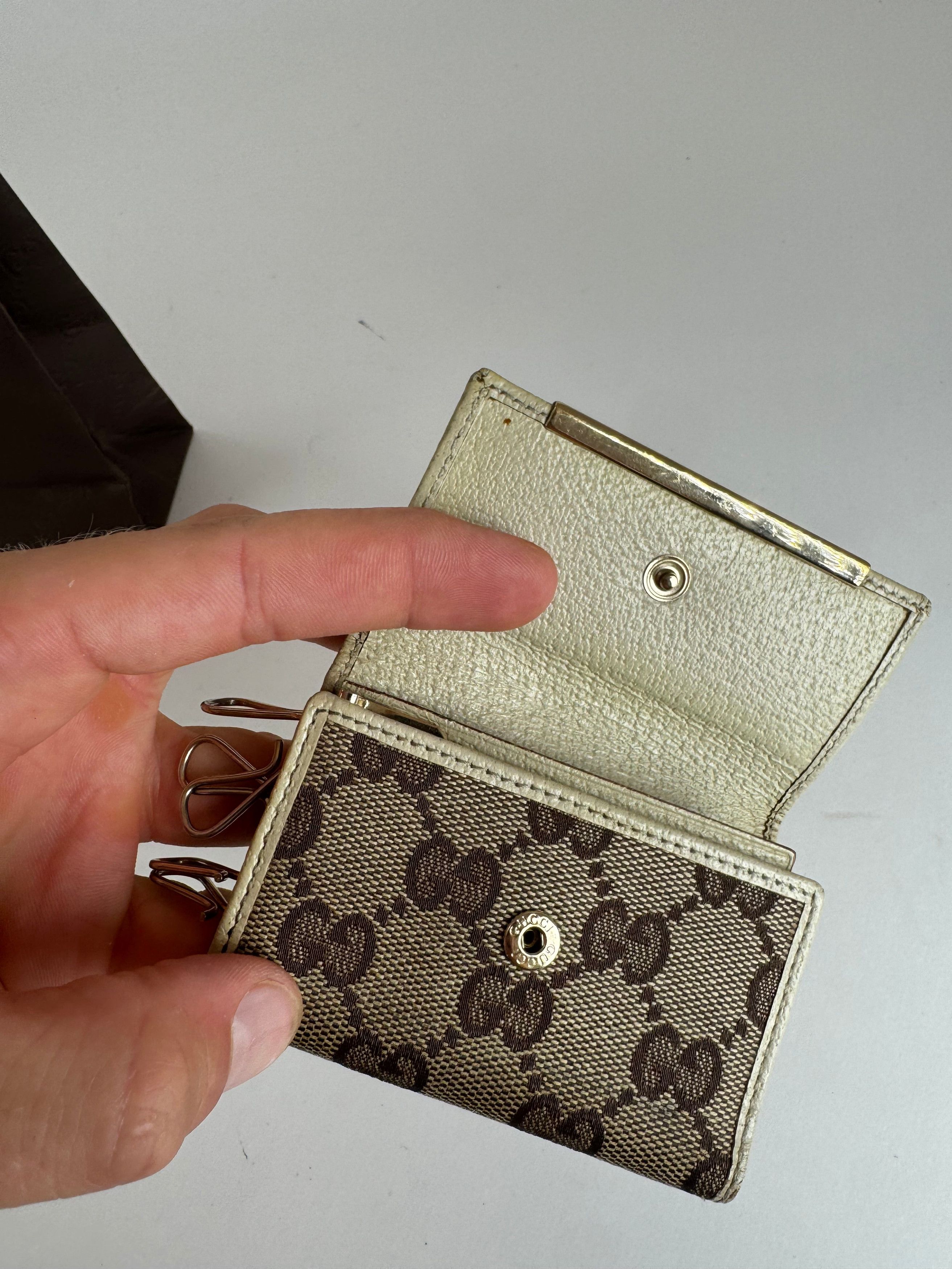Gucci Vintage Monogram Key Holder beige white Size ONE SIZE - 4 Thumbnail