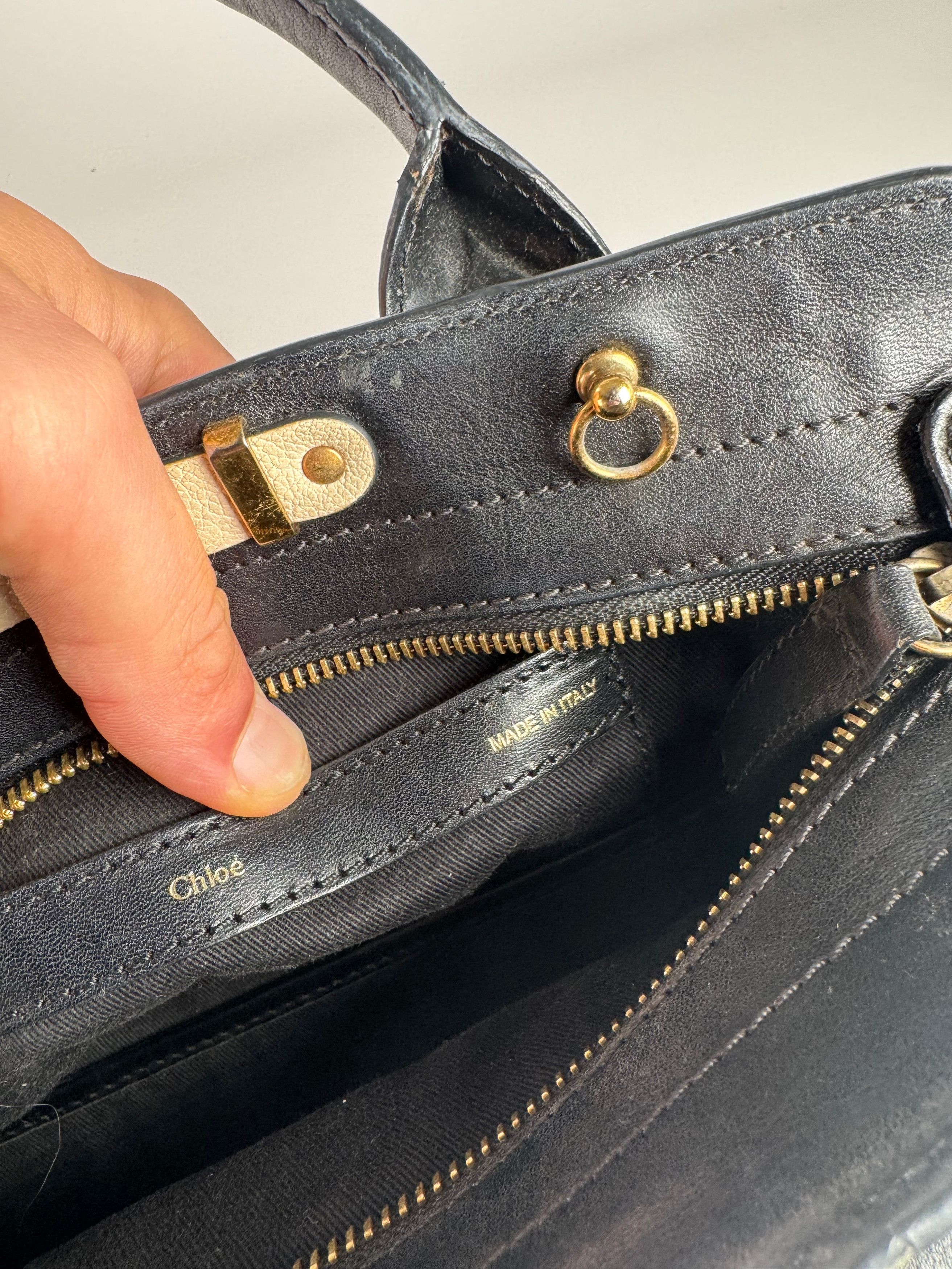 Chloe Vintage Leather bag beige black Size ONE SIZE - 4 Thumbnail
