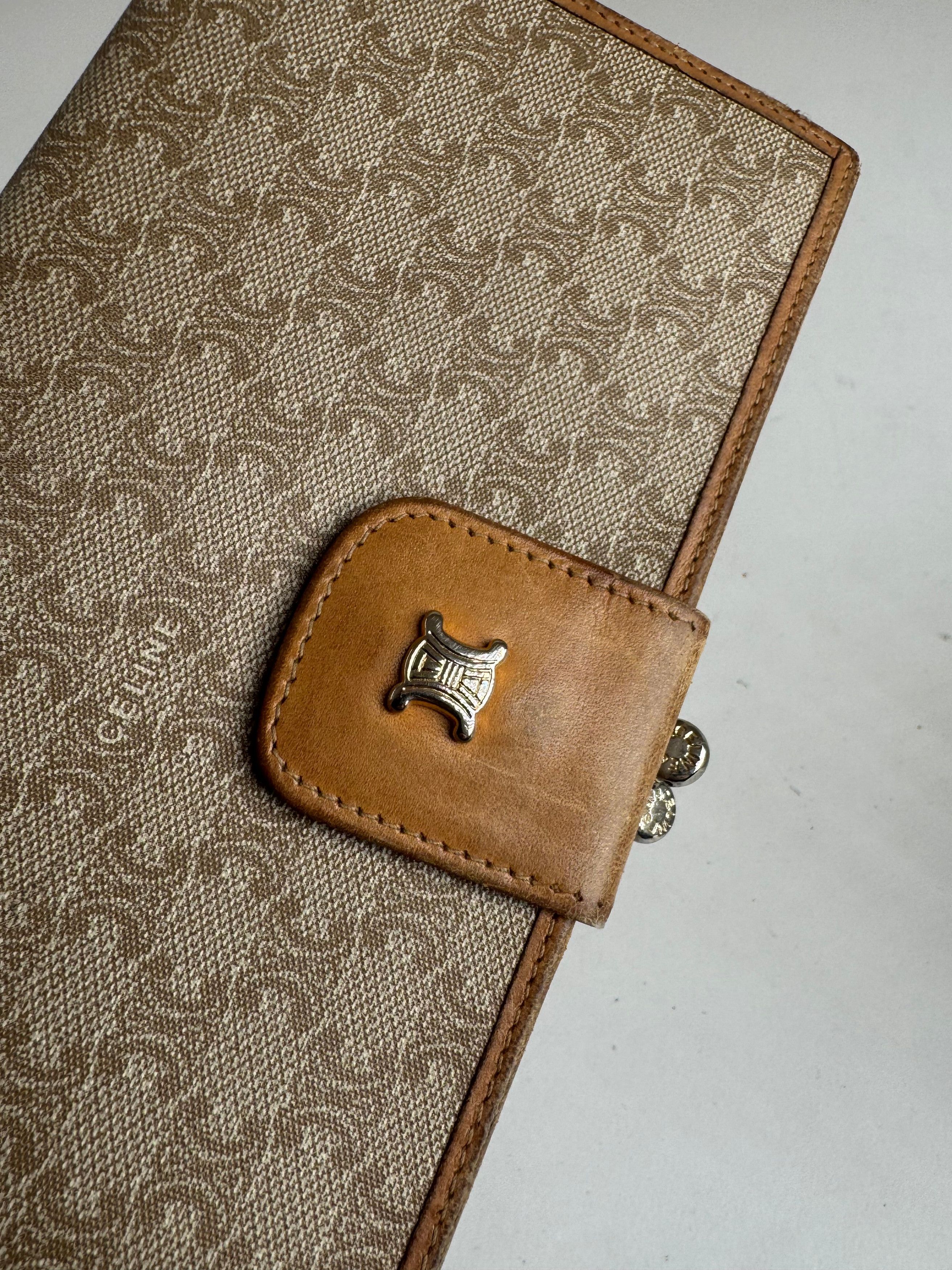 Celine Vintage Paris Triomphe Leather Wallet beige Size ONE SIZE - 5 Thumbnail