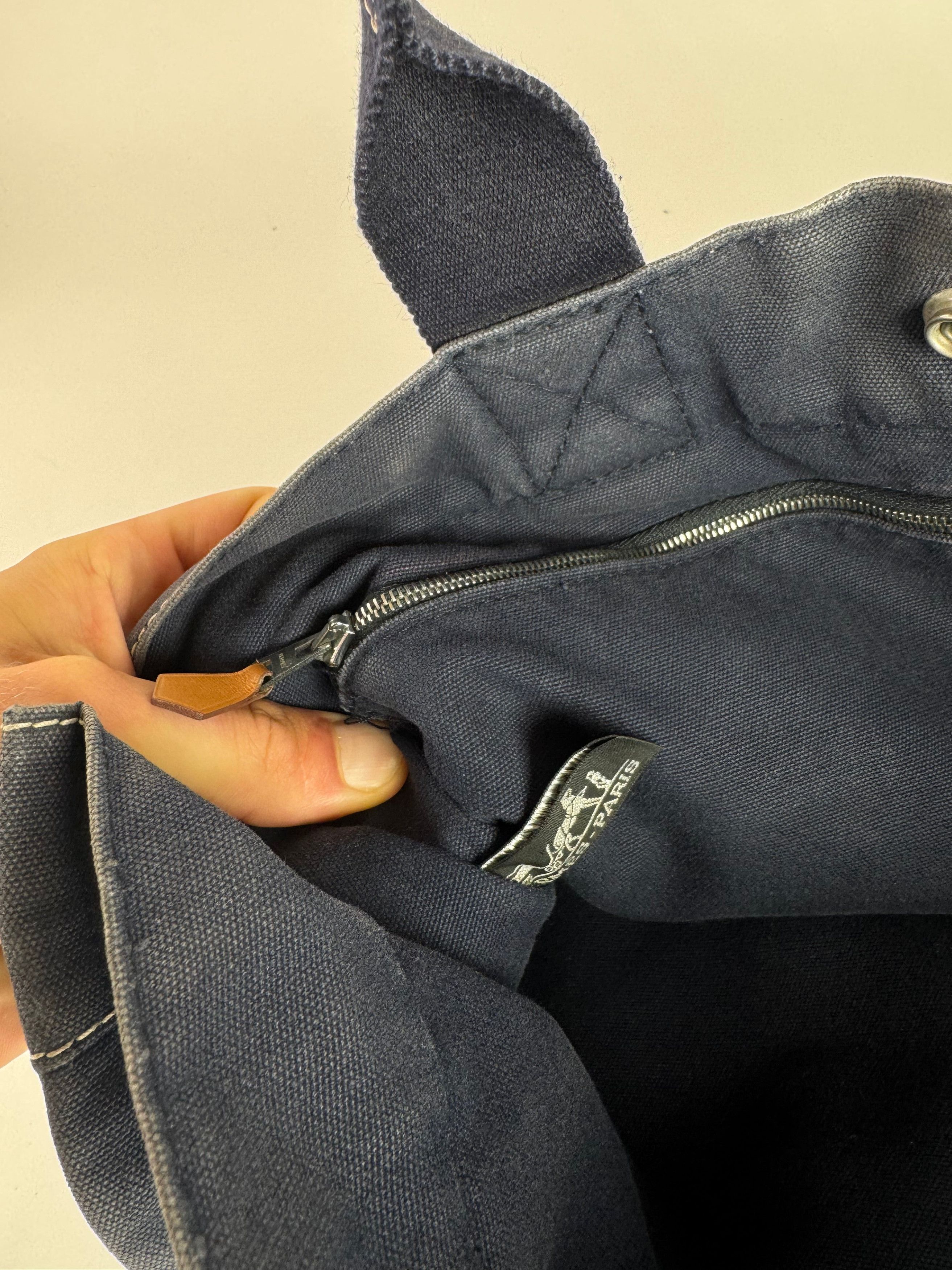 Other Vintage Hermes Cotton Tote bag navy Size ONE SIZE - 5 Thumbnail