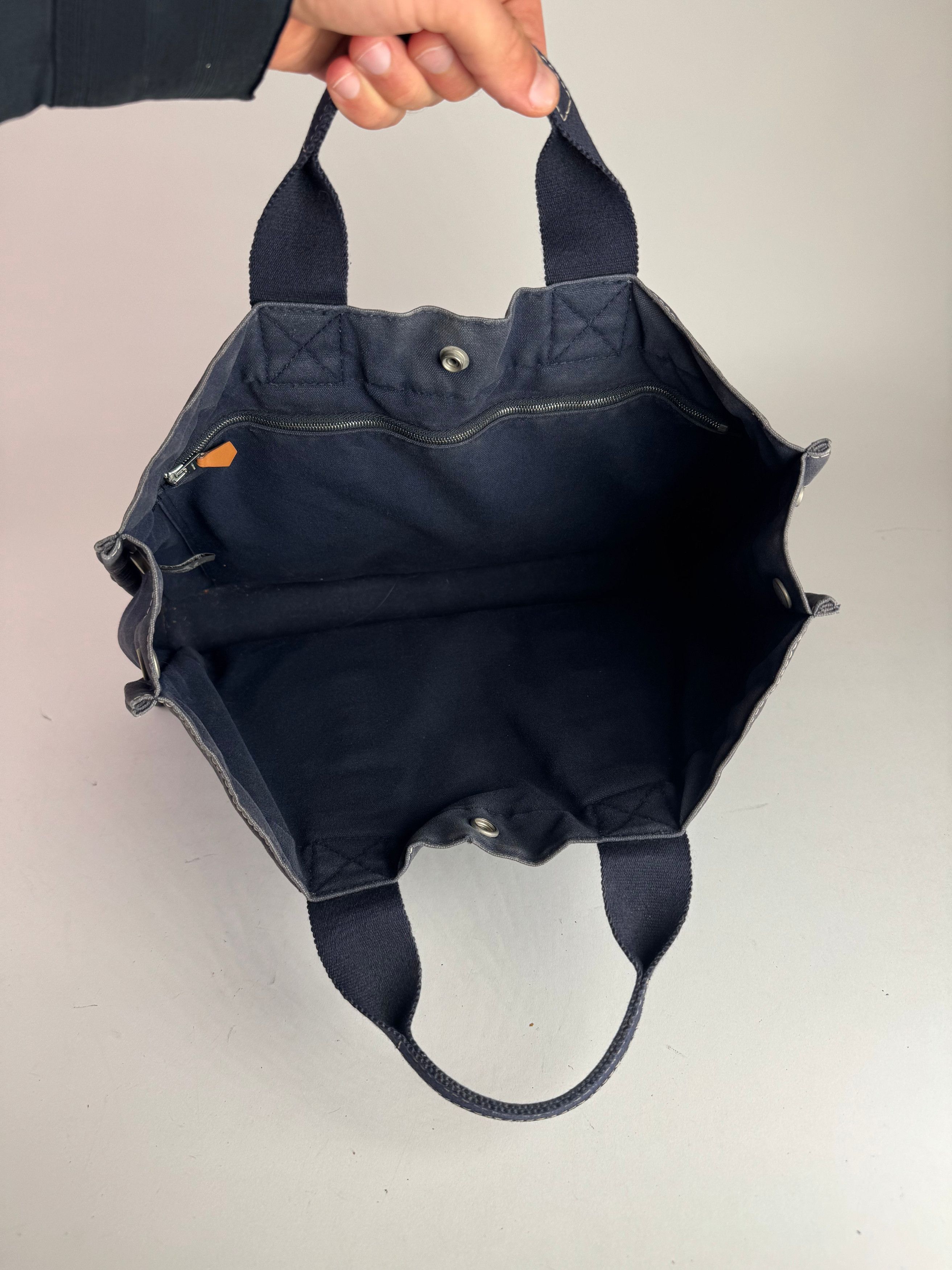 Other Vintage Hermes Cotton Tote bag navy Size ONE SIZE - 4 Thumbnail