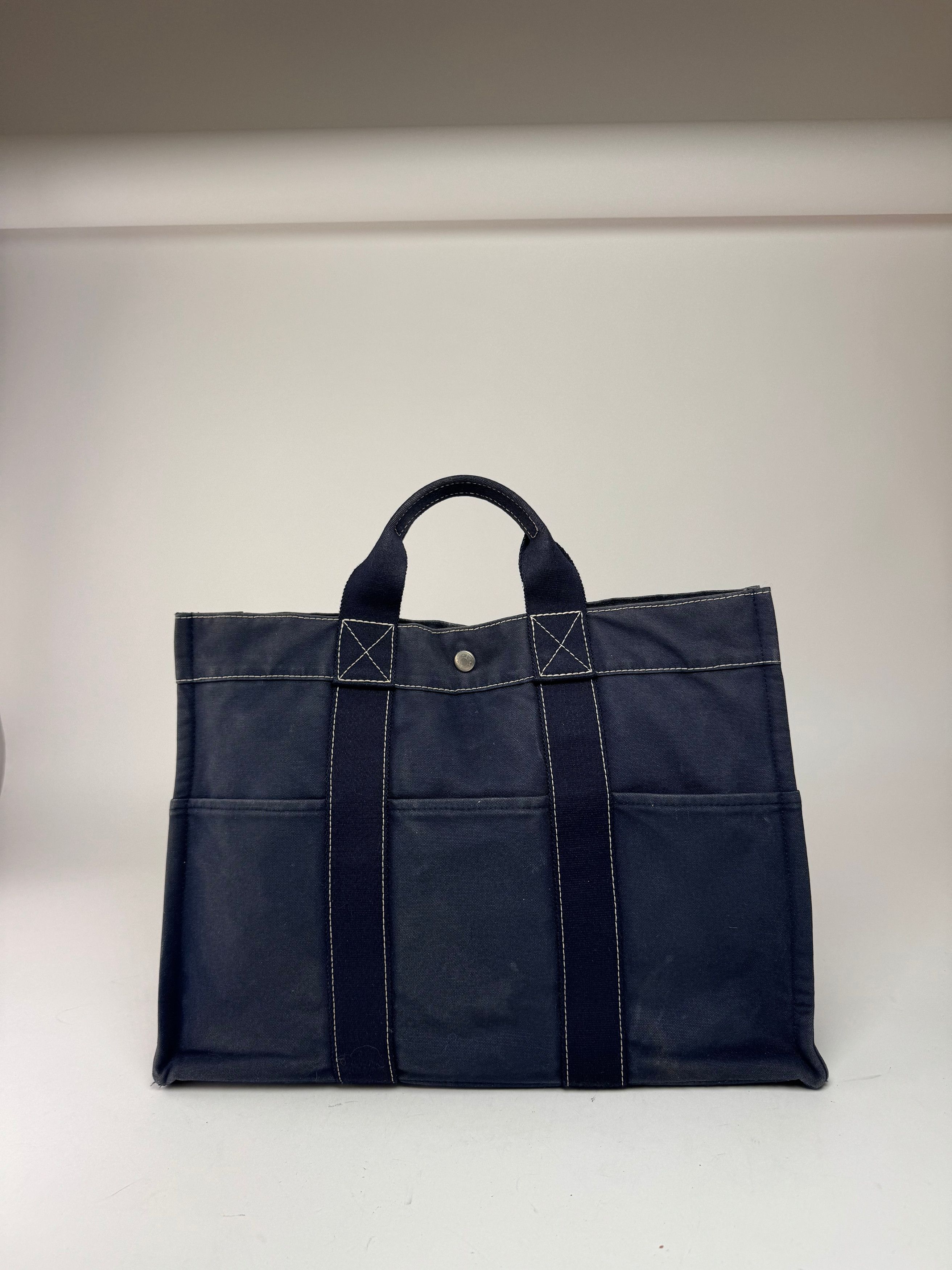 Other Vintage Hermes Cotton Tote bag navy Size ONE SIZE - 8 Thumbnail