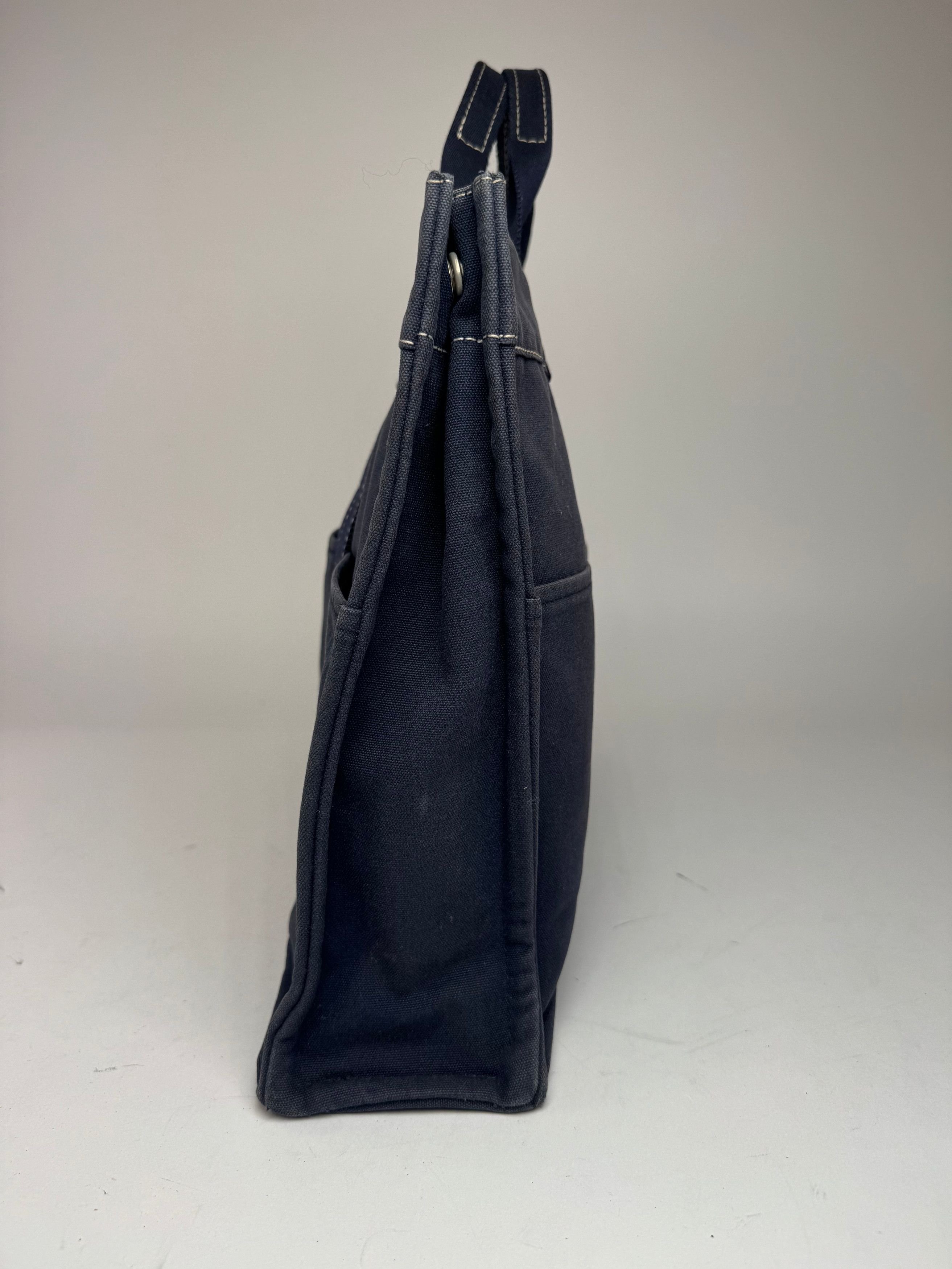 Other Vintage Hermes Cotton Tote bag navy Size ONE SIZE - 2 Thumbnail