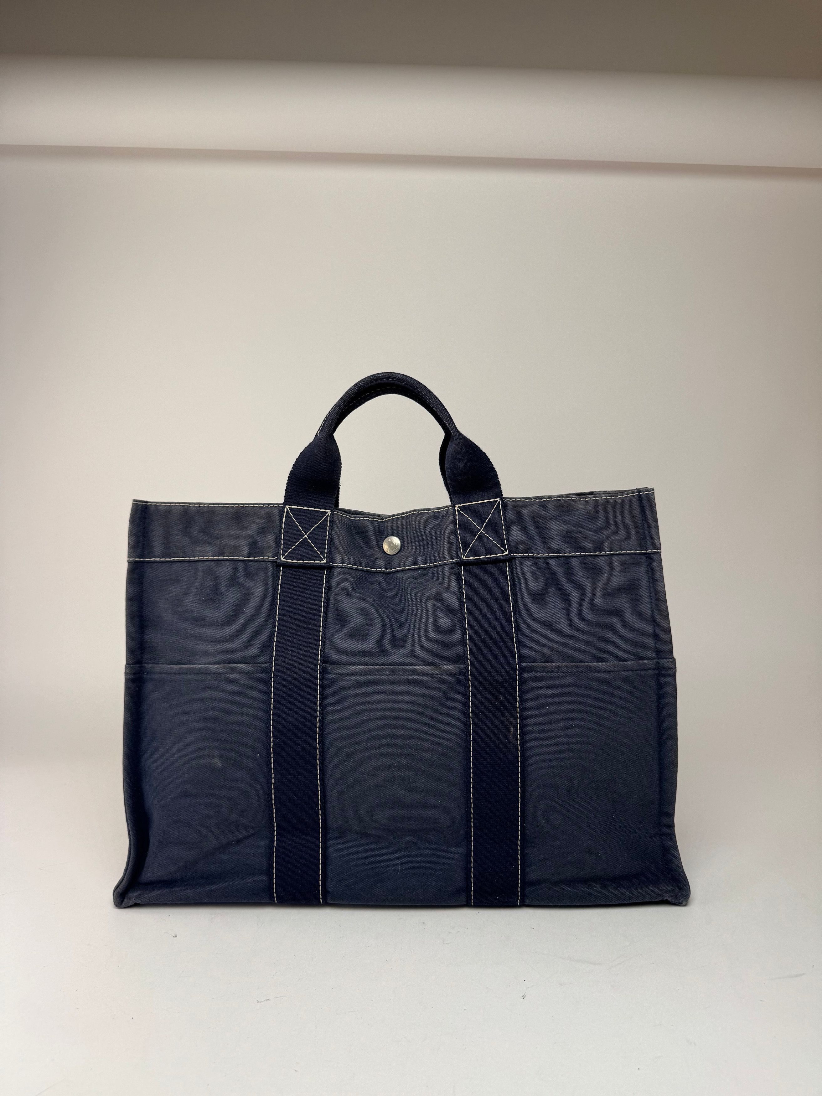 Other Vintage Hermes Cotton Tote bag navy Size ONE SIZE - 12 Thumbnail