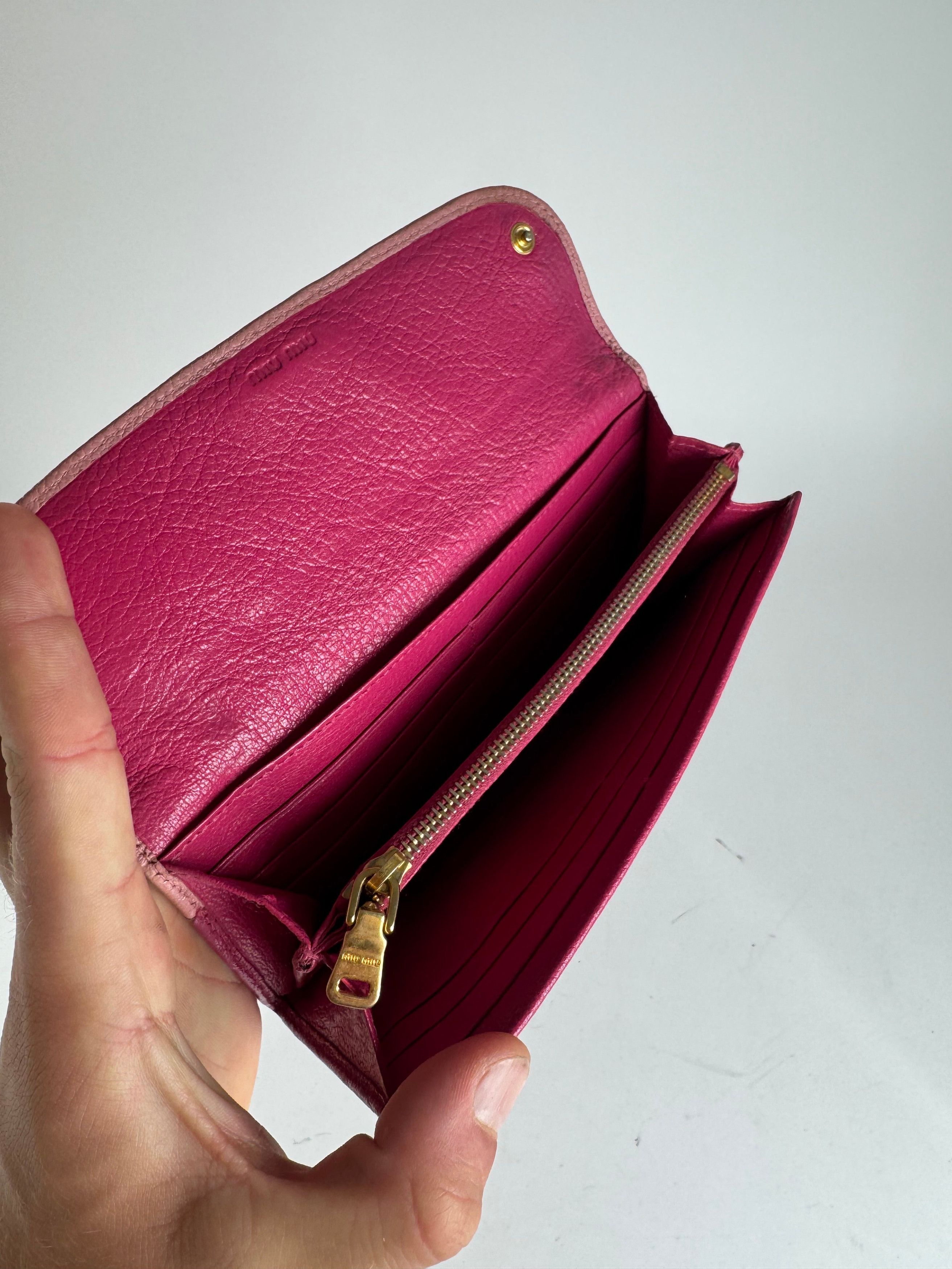 Miu Miu Vintage Leather wallet pink purple Size ONE SIZE - 8 Thumbnail