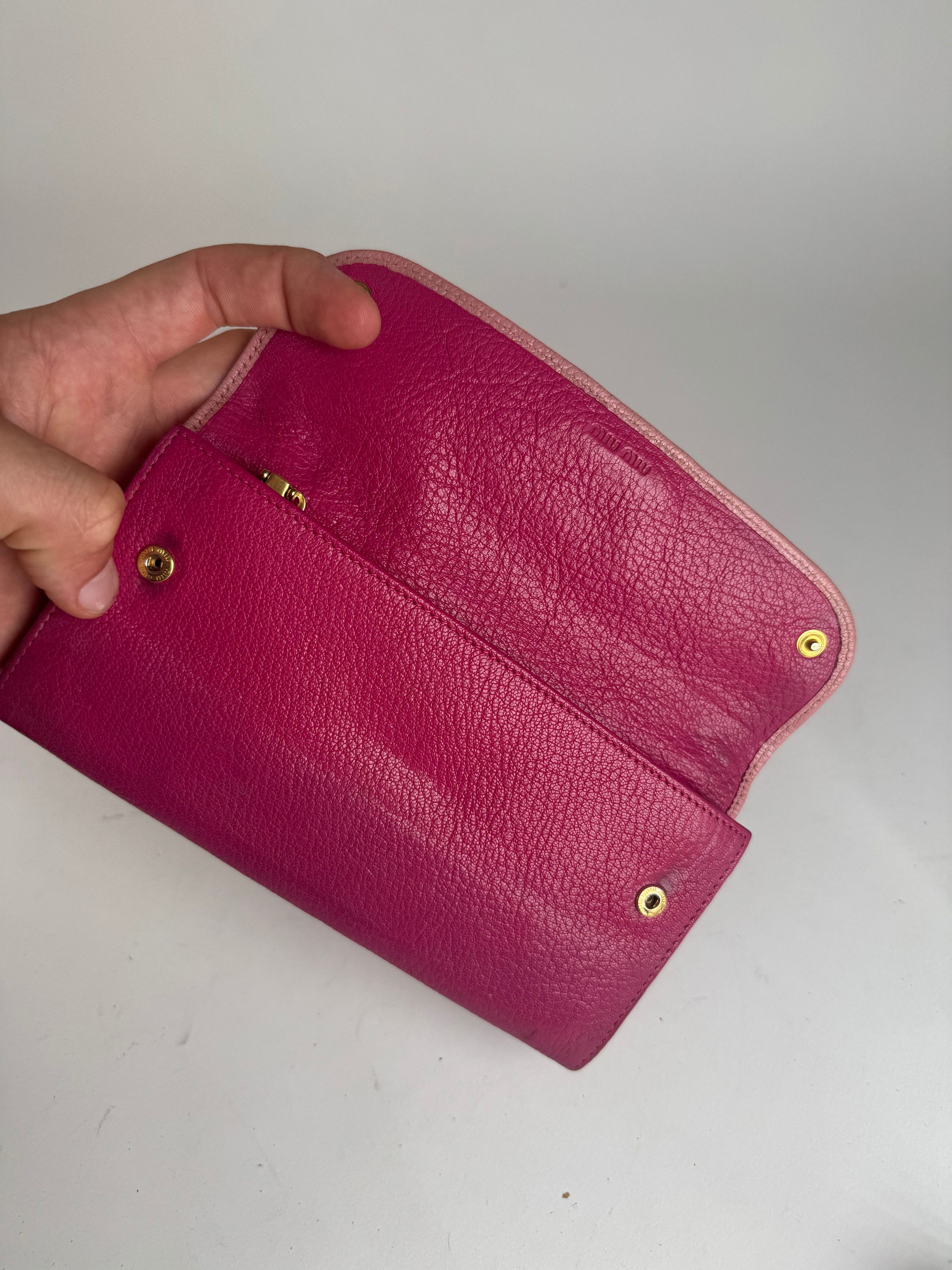 Miu Miu Vintage Leather wallet pink purple Size ONE SIZE - 4 Thumbnail