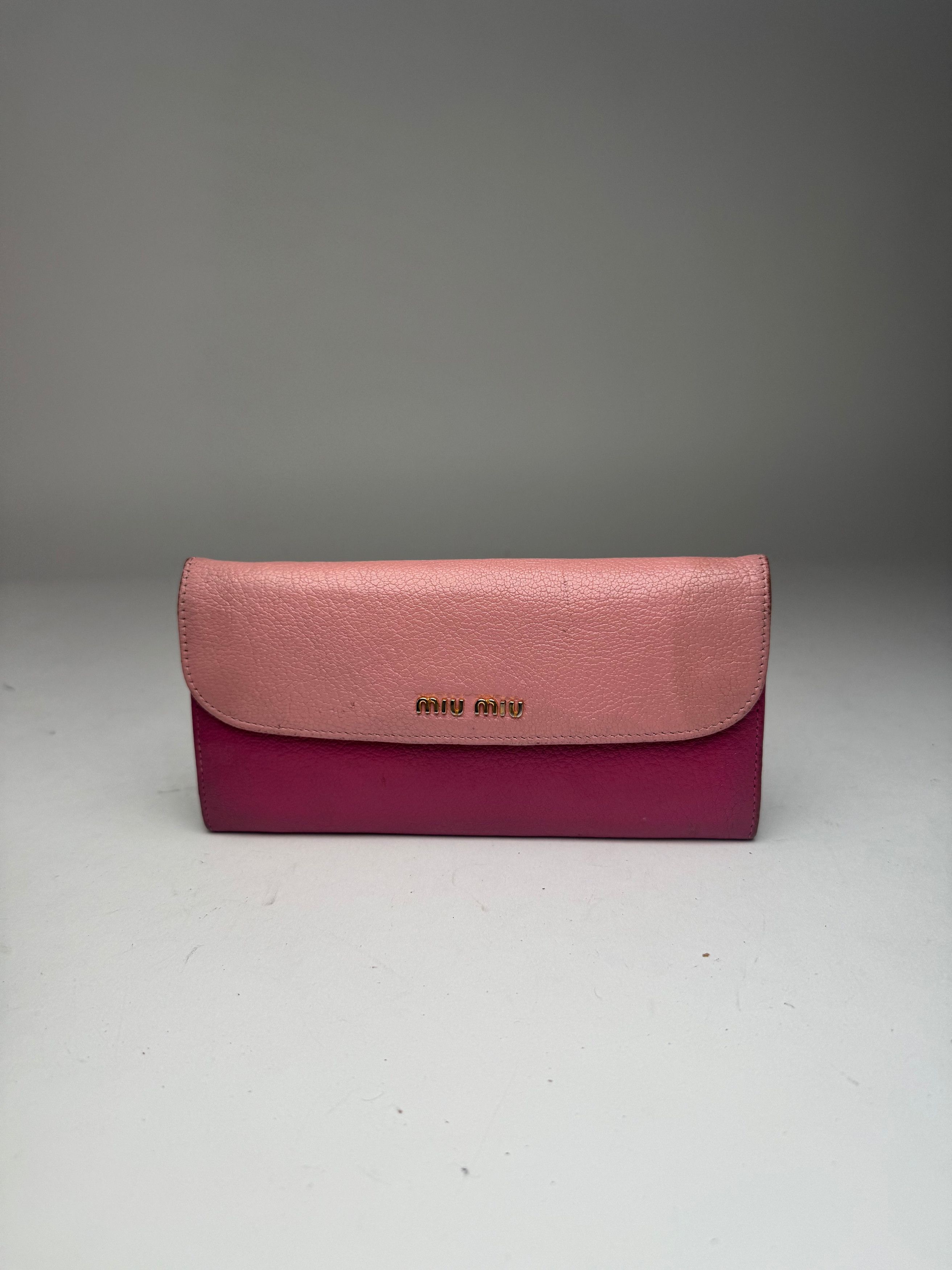 Miu Miu Vintage Leather wallet pink purple Size ONE SIZE - 3 Thumbnail
