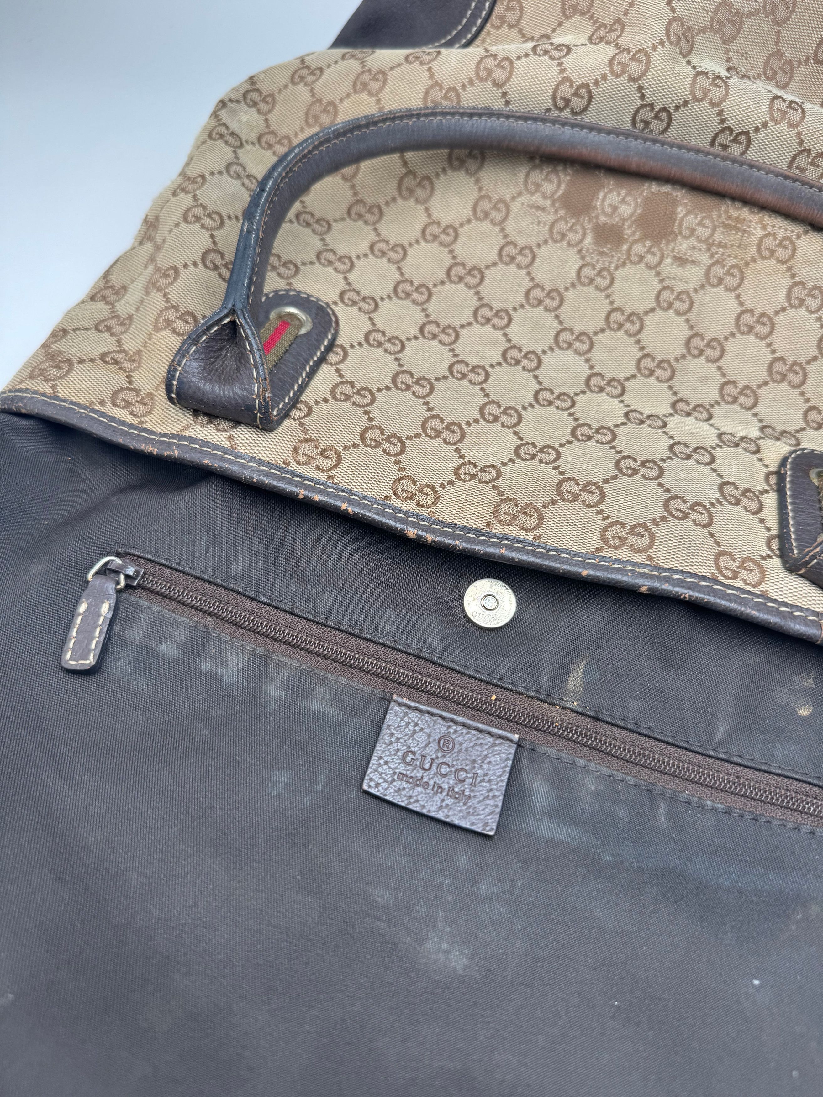 Gucci Vintage Monogram Leather Bag beige Brown Size ONE SIZE - 8 Thumbnail