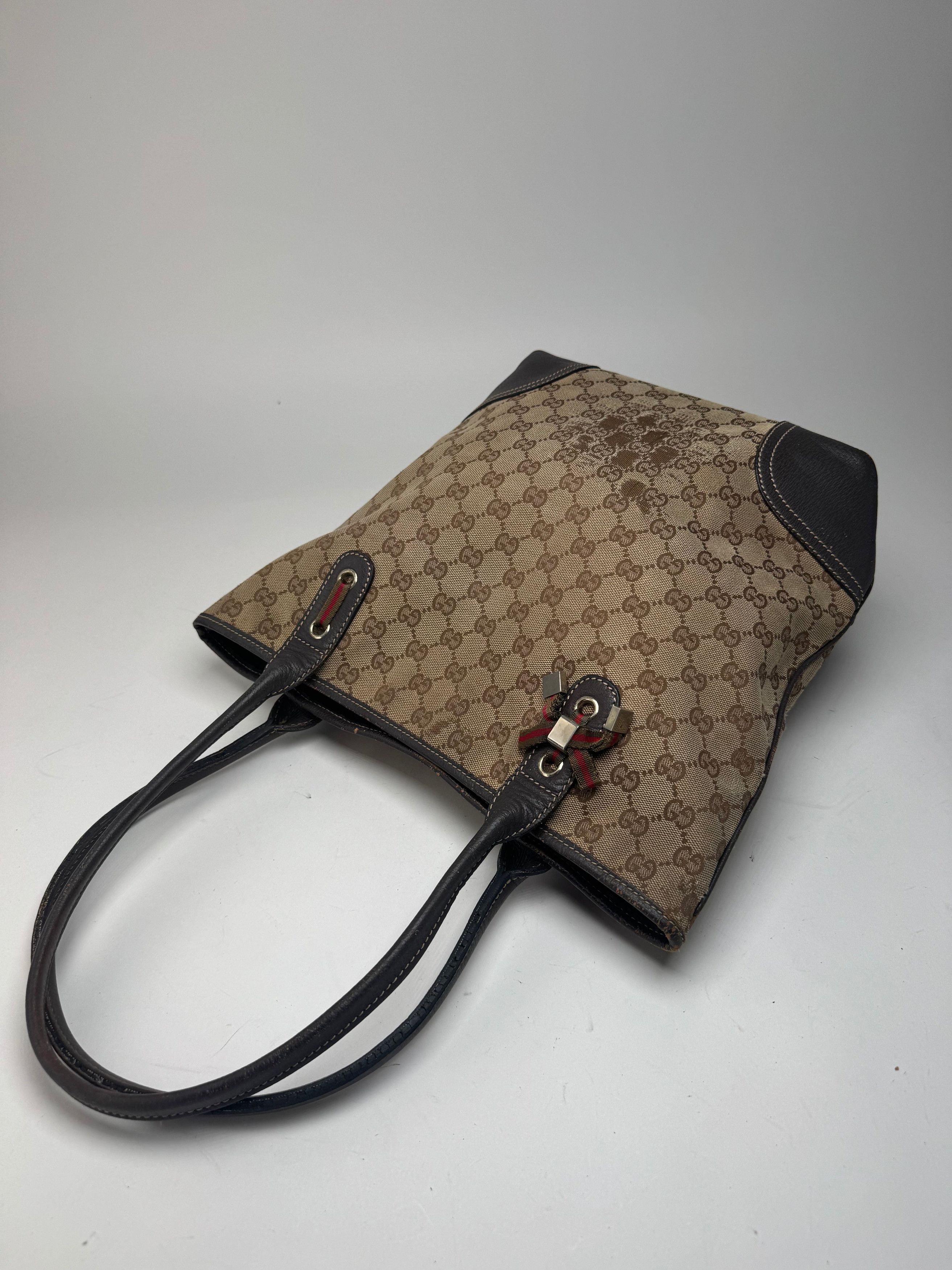 Gucci Vintage Monogram Leather Bag beige Brown Size ONE SIZE - 9 Thumbnail