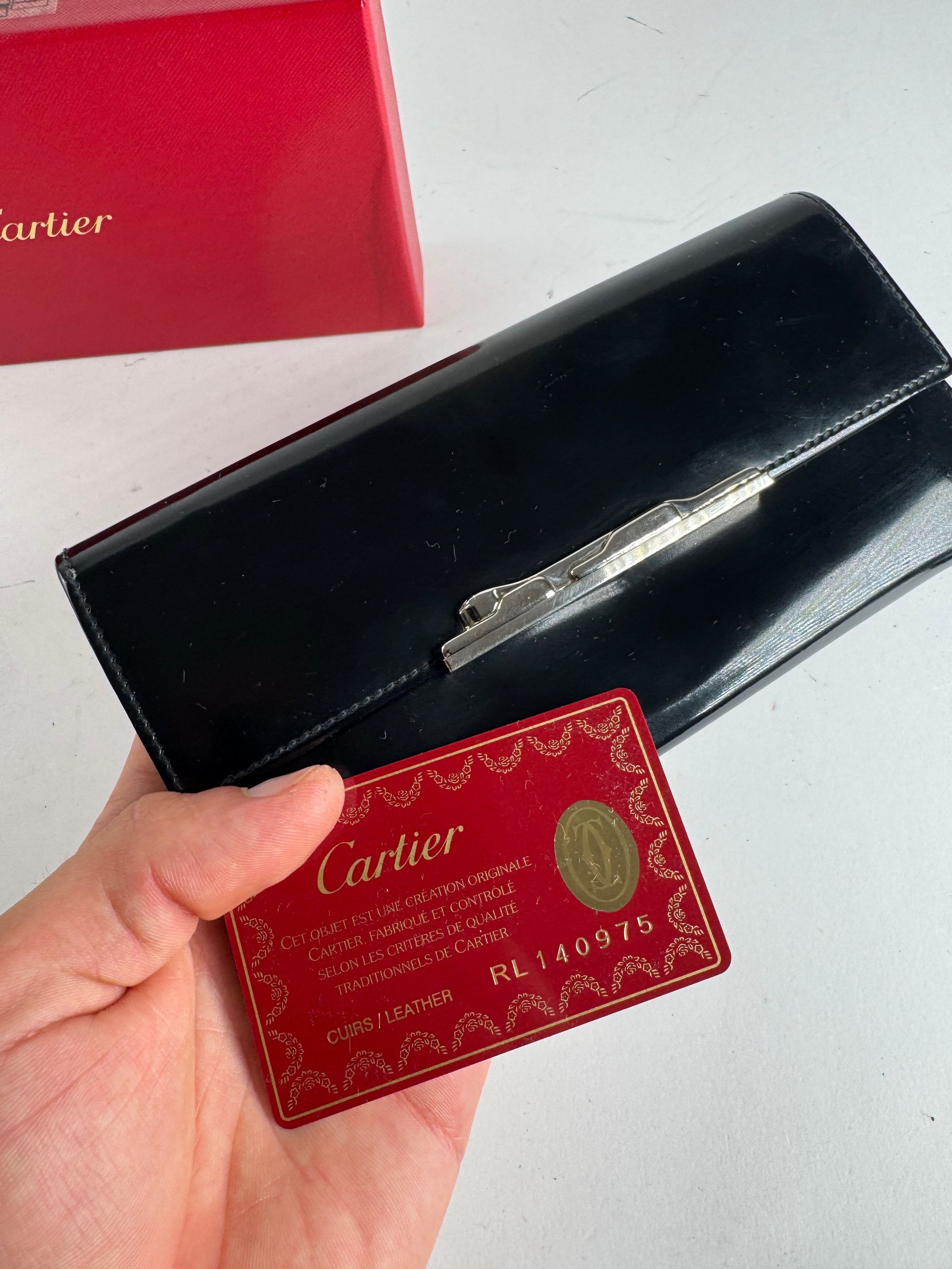 Cartier Vintage Patent Leather Wallet black Size ONE SIZE - 3 Thumbnail