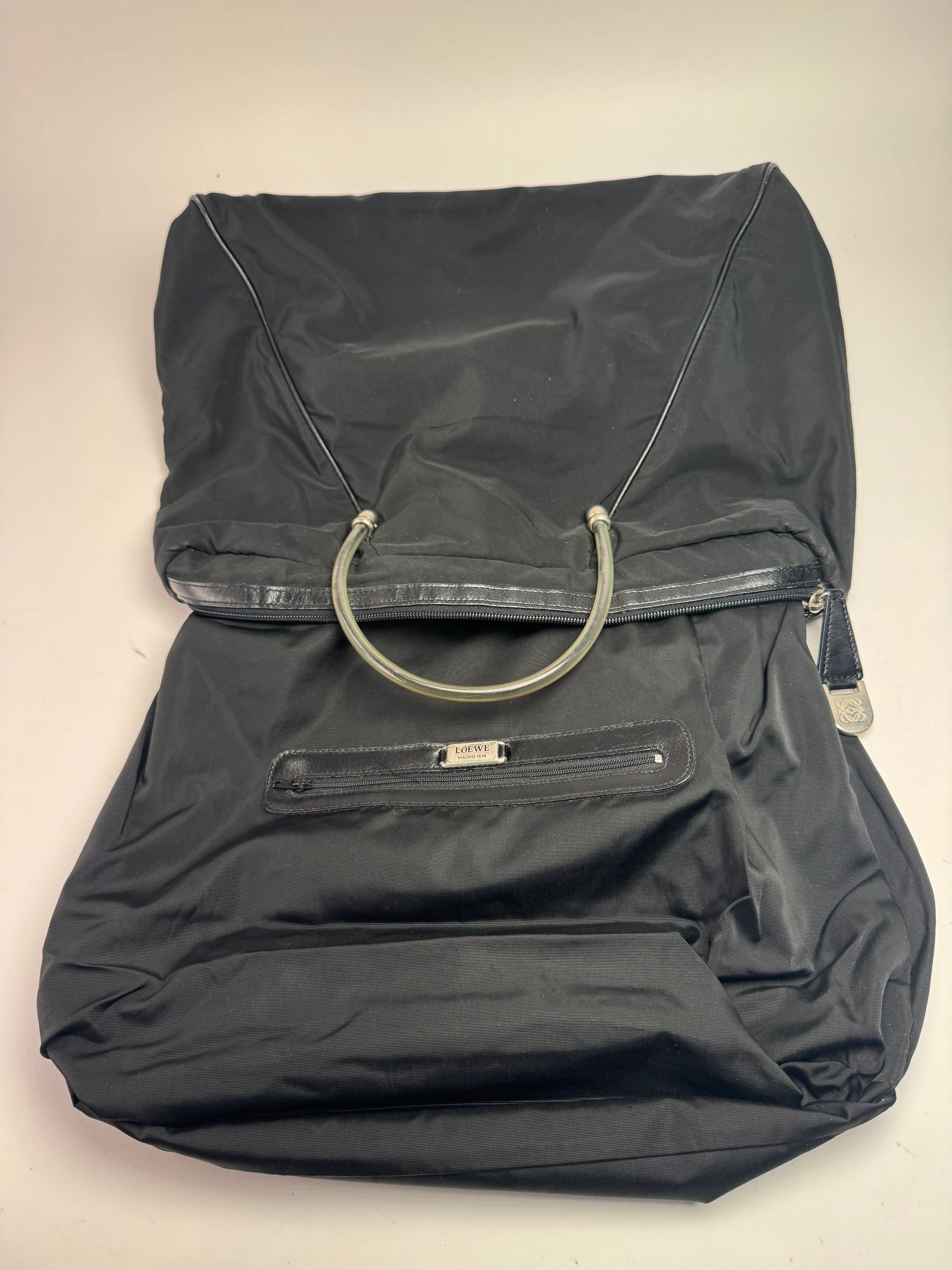 Loewe Vintage Madrid Canvas Handbag Black Size ONE SIZE - 3 Thumbnail