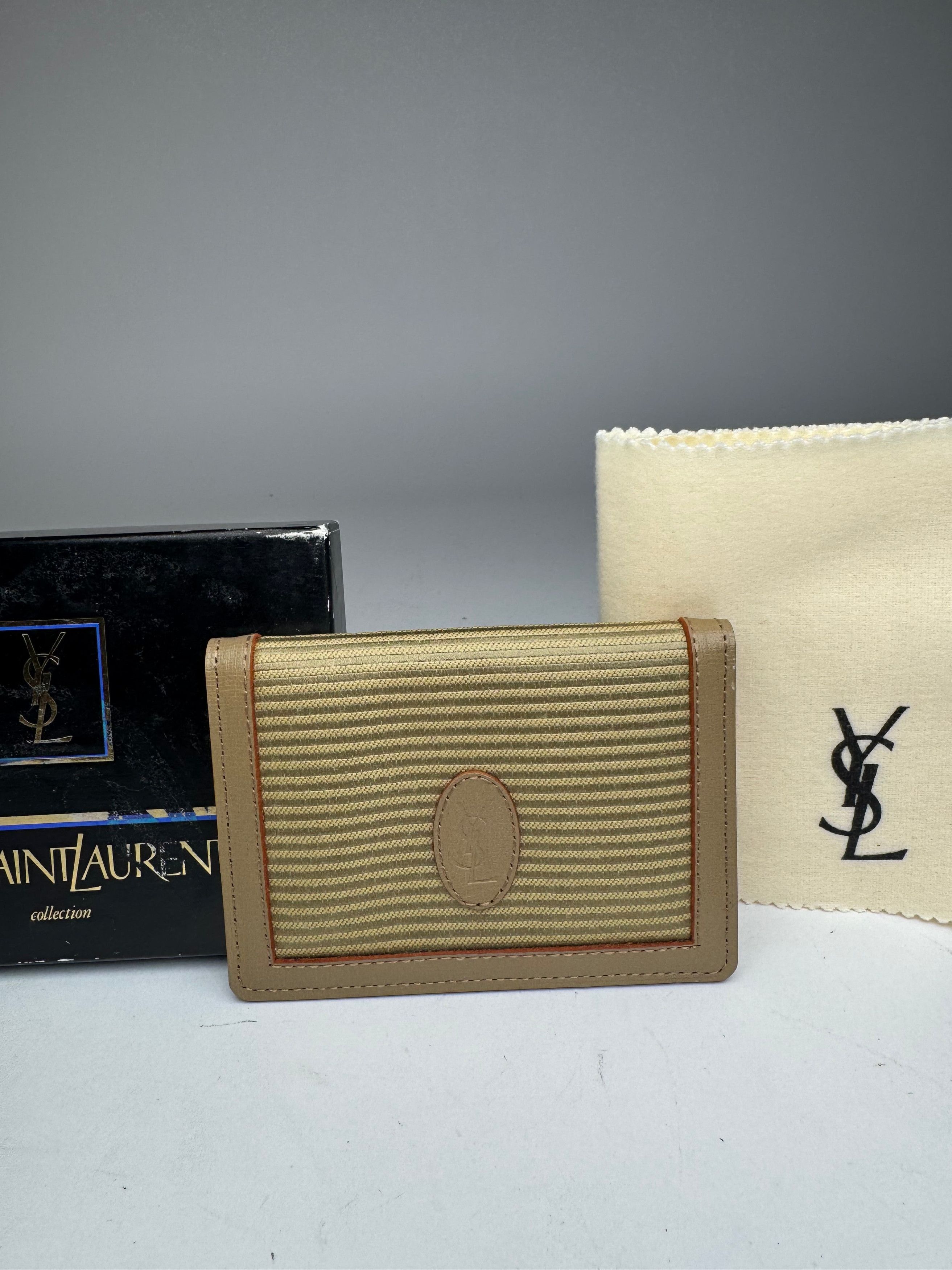 Other Vintage Yves Saint Laurent Card Holder Beige Brown Size ONE SIZE - 7 Thumbnail