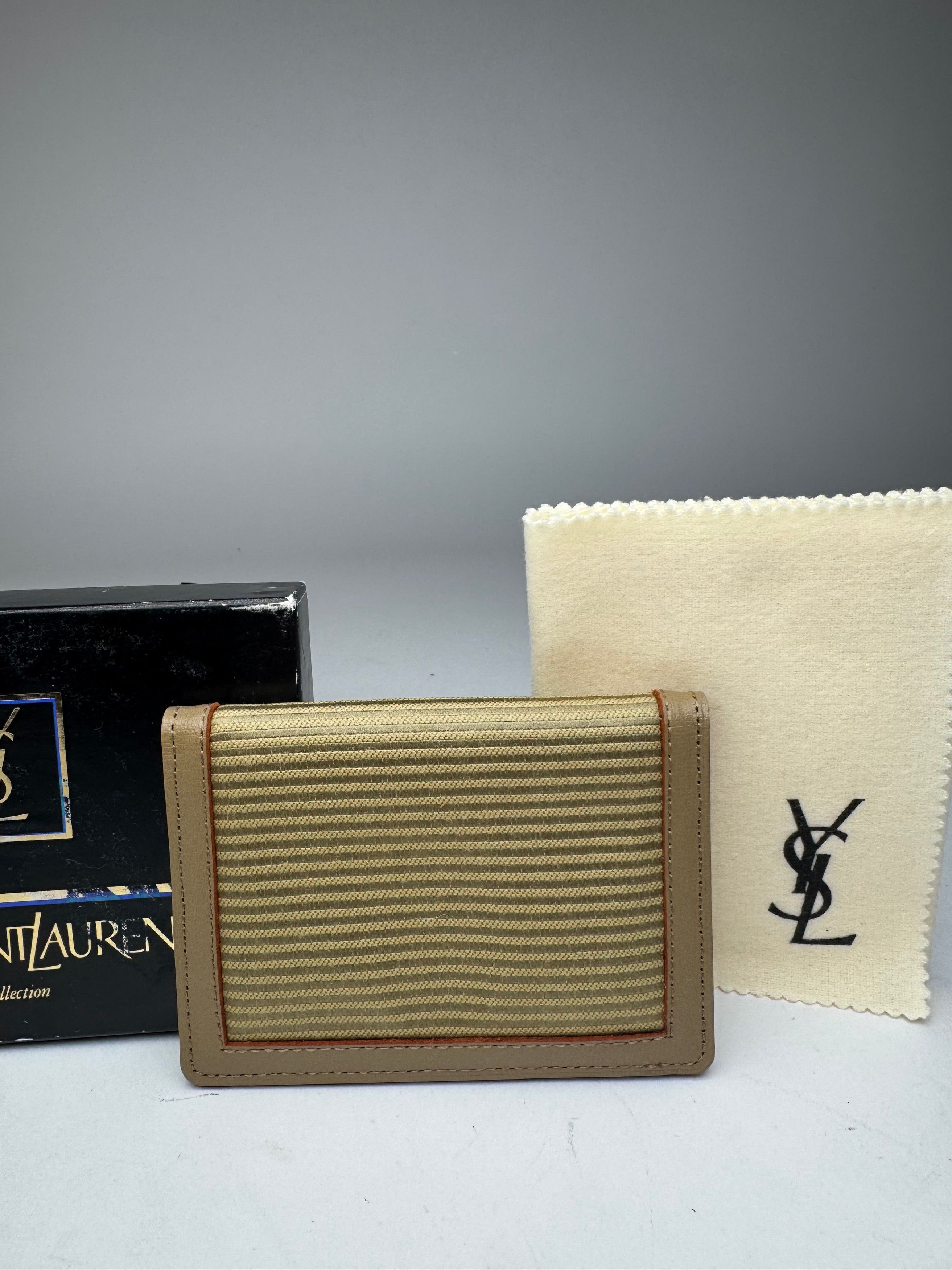 Other Vintage Yves Saint Laurent Card Holder Beige Brown Size ONE SIZE - 8 Thumbnail