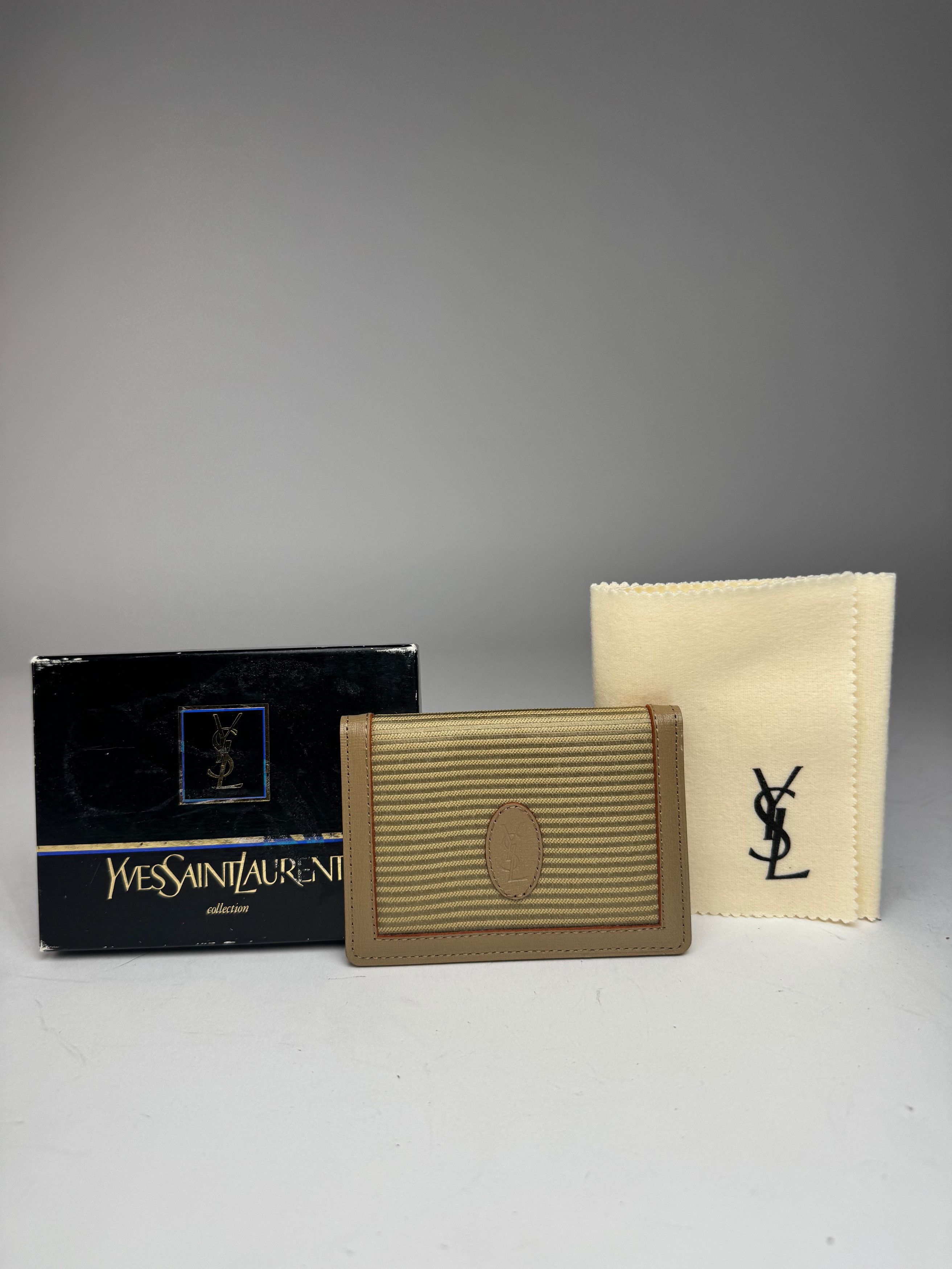 Other Vintage Yves Saint Laurent Card Holder Beige Brown Size ONE SIZE - 5 Thumbnail