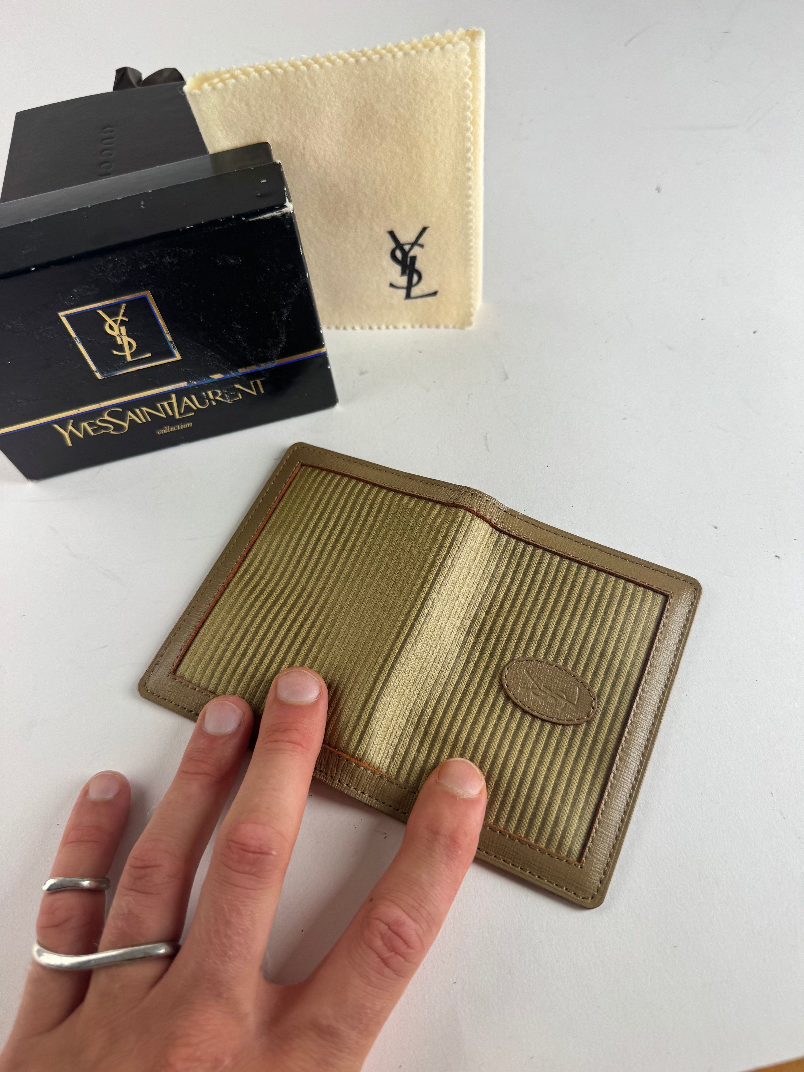 Other Vintage Yves Saint Laurent Card Holder Beige Brown Size ONE SIZE - 6 Thumbnail