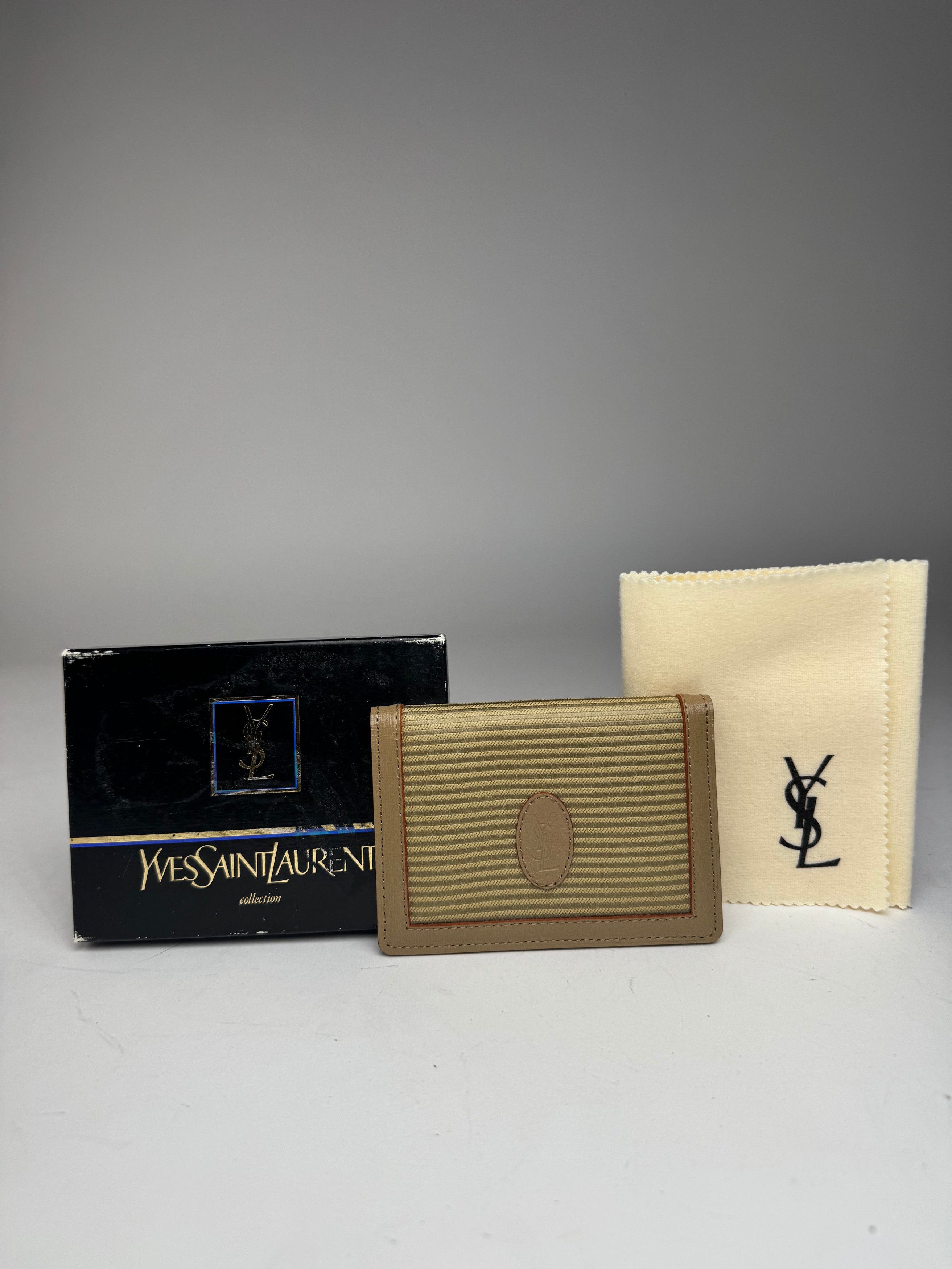 Other Vintage Yves Saint Laurent Card Holder Beige Brown Size ONE SIZE - 3 Thumbnail