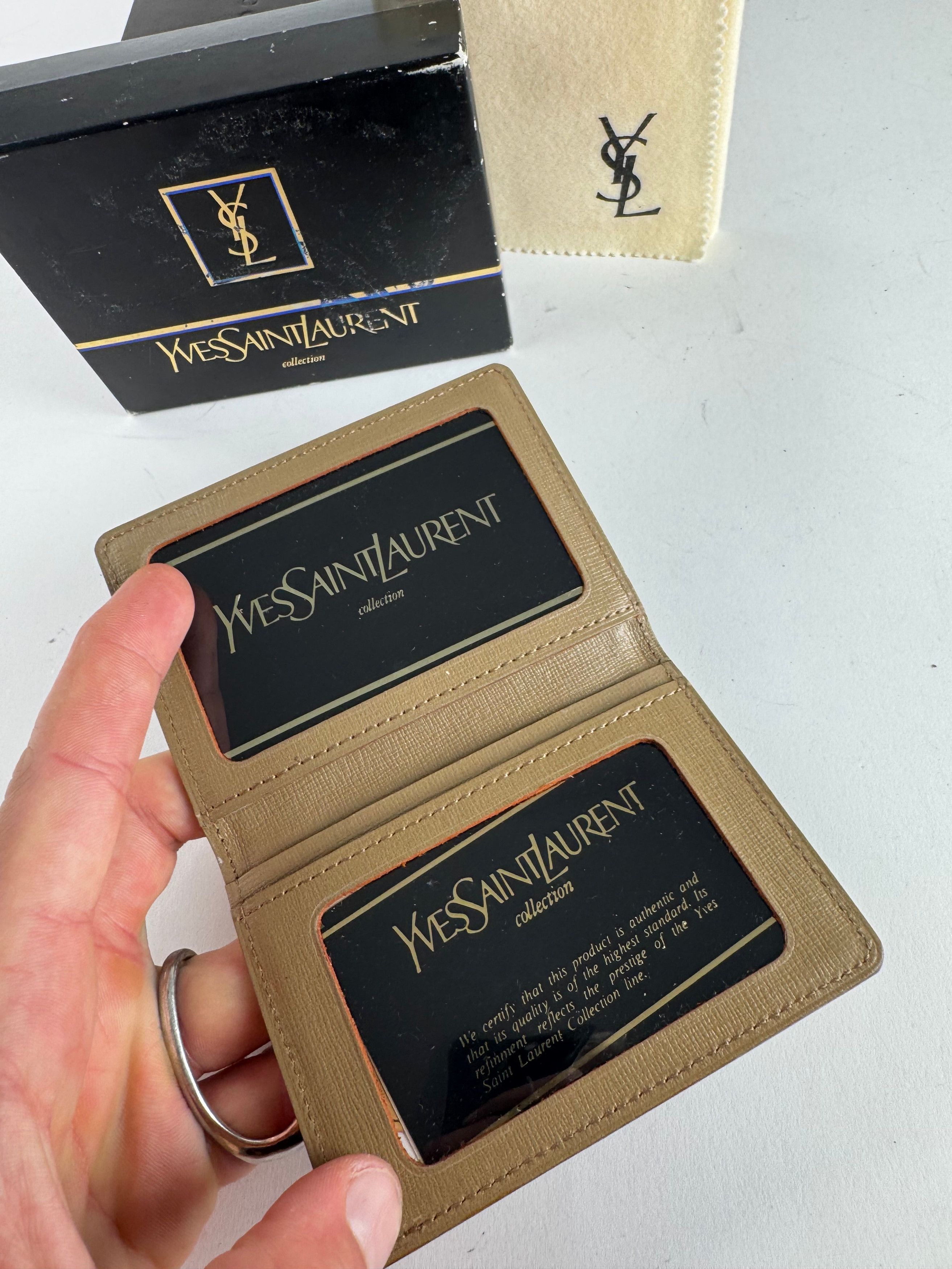 Other Vintage Yves Saint Laurent Card Holder Beige Brown Size ONE SIZE - 4 Thumbnail
