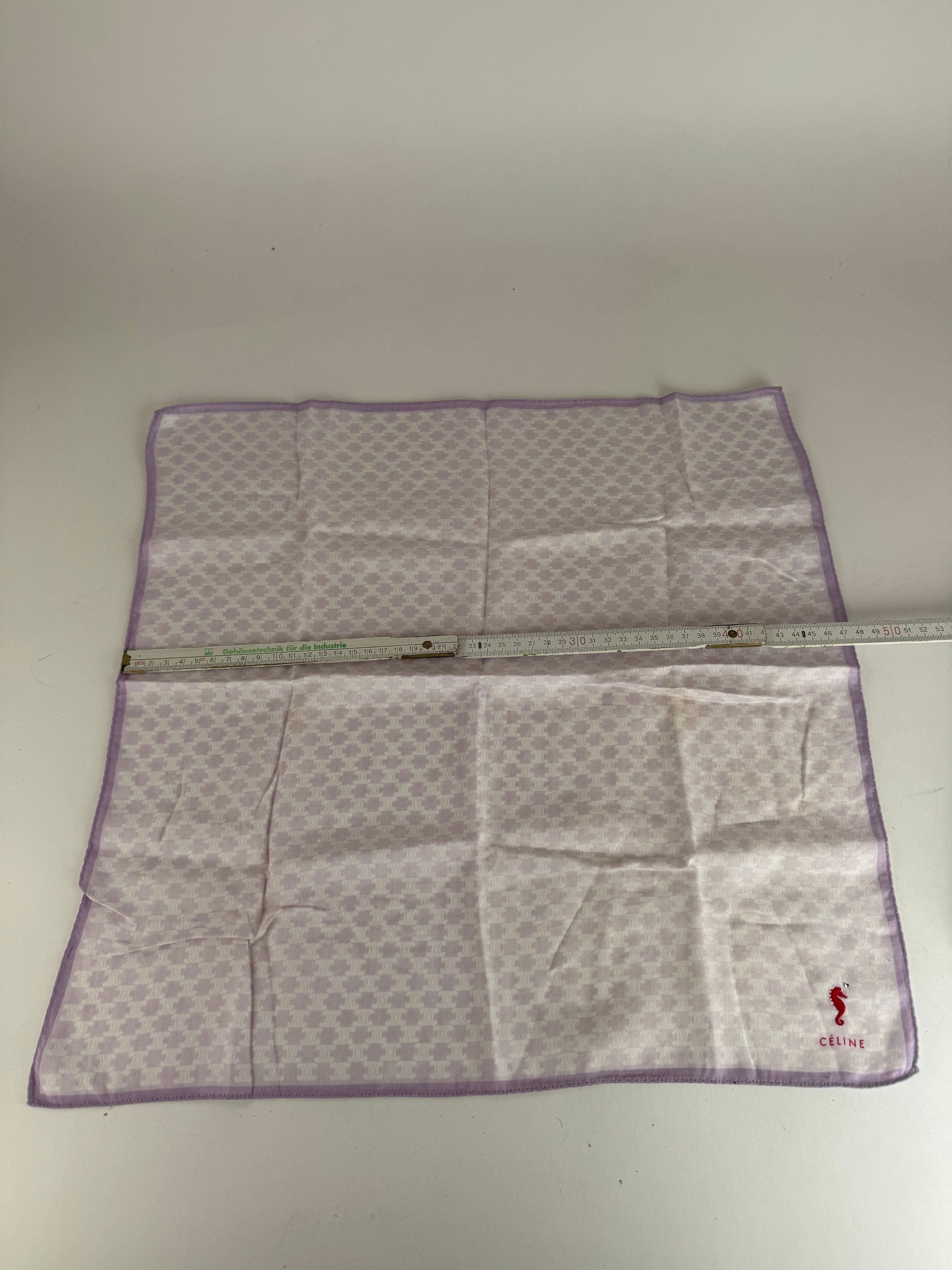 Celine Vintage Paris Monogram Scarf beige purple Size ONE SIZE - 7 Thumbnail