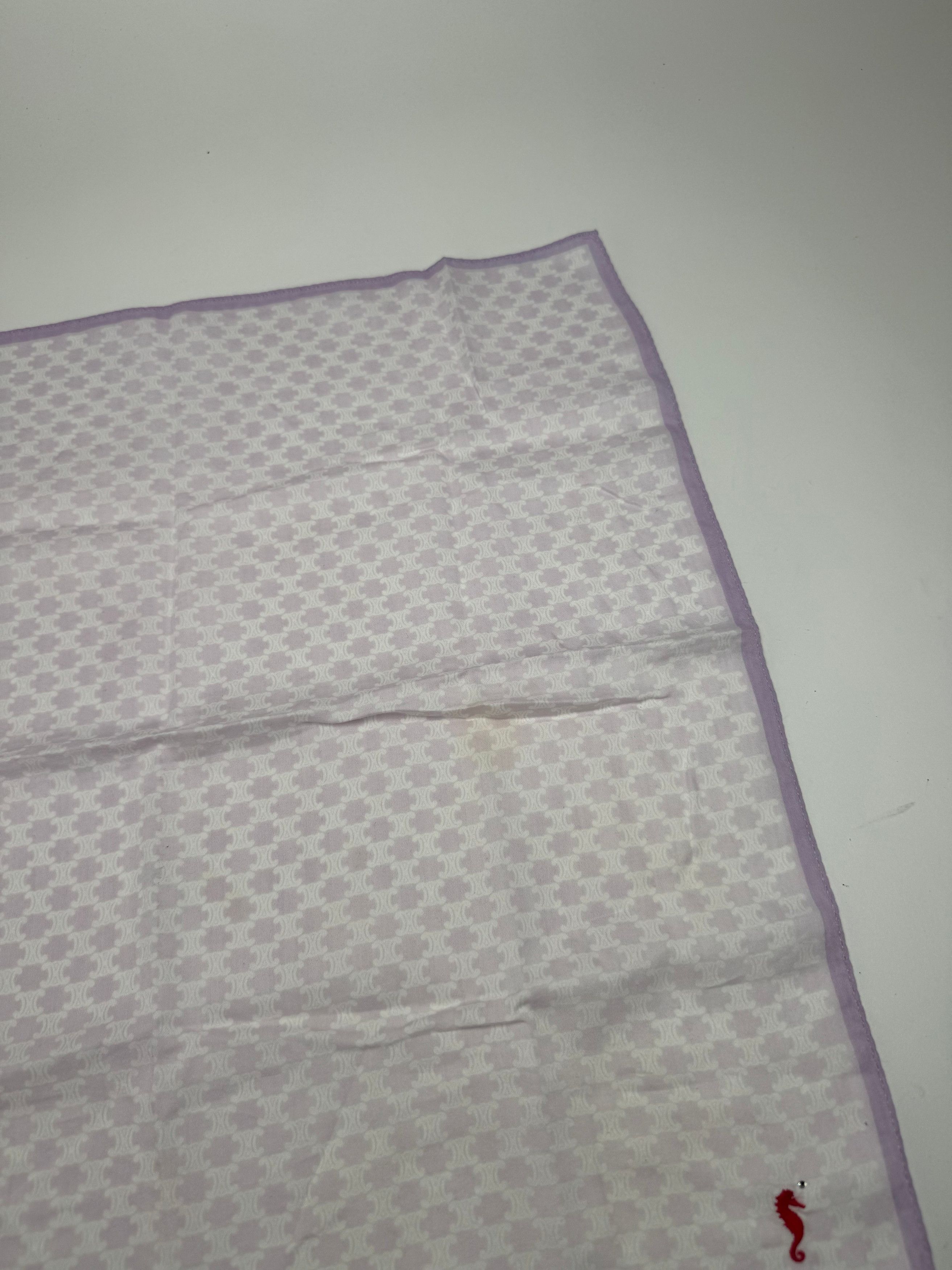 Celine Vintage Paris Monogram Scarf beige purple Size ONE SIZE - 6 Thumbnail