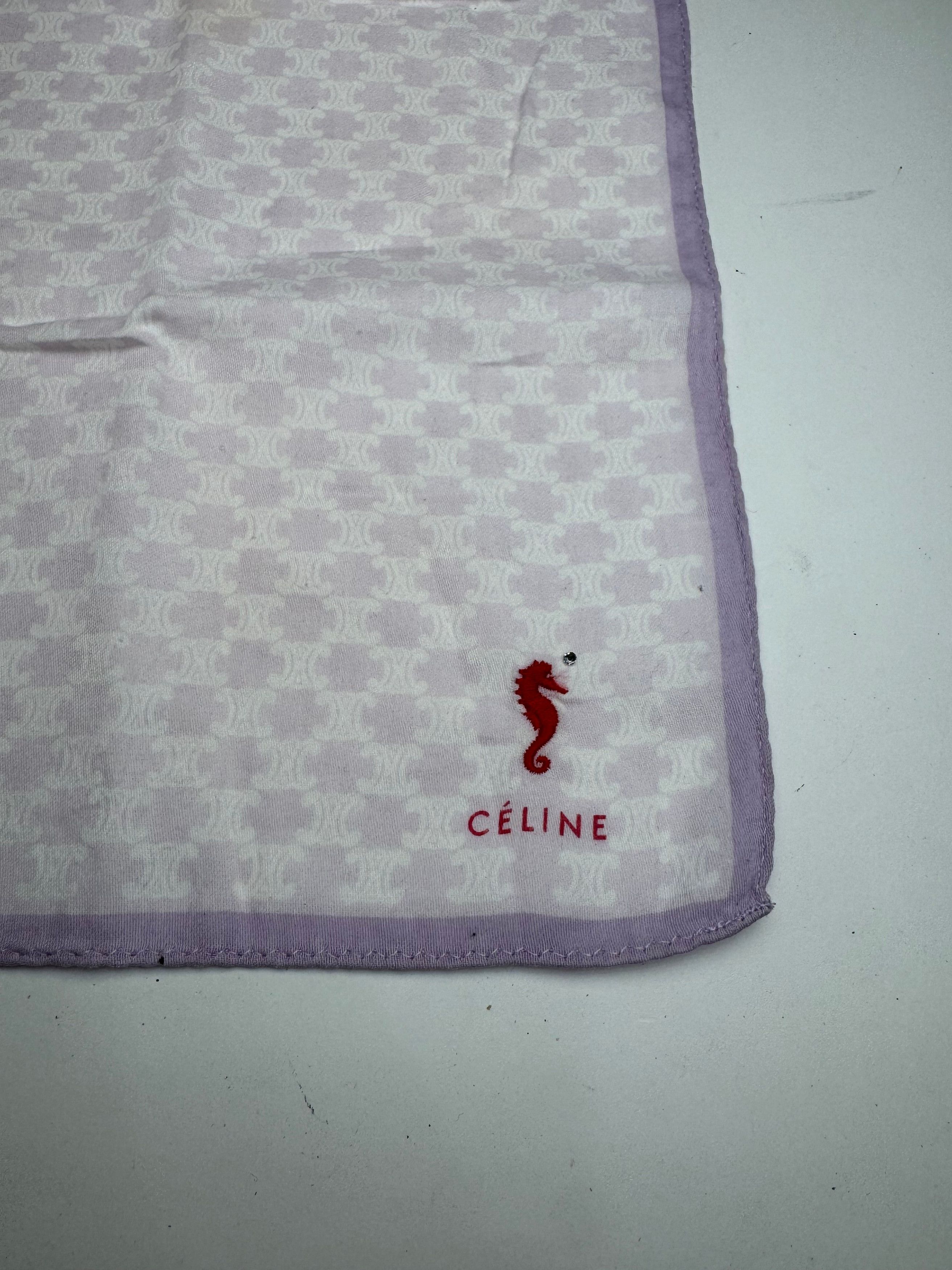 Celine Vintage Paris Monogram Scarf beige purple Size ONE SIZE - 2 Thumbnail