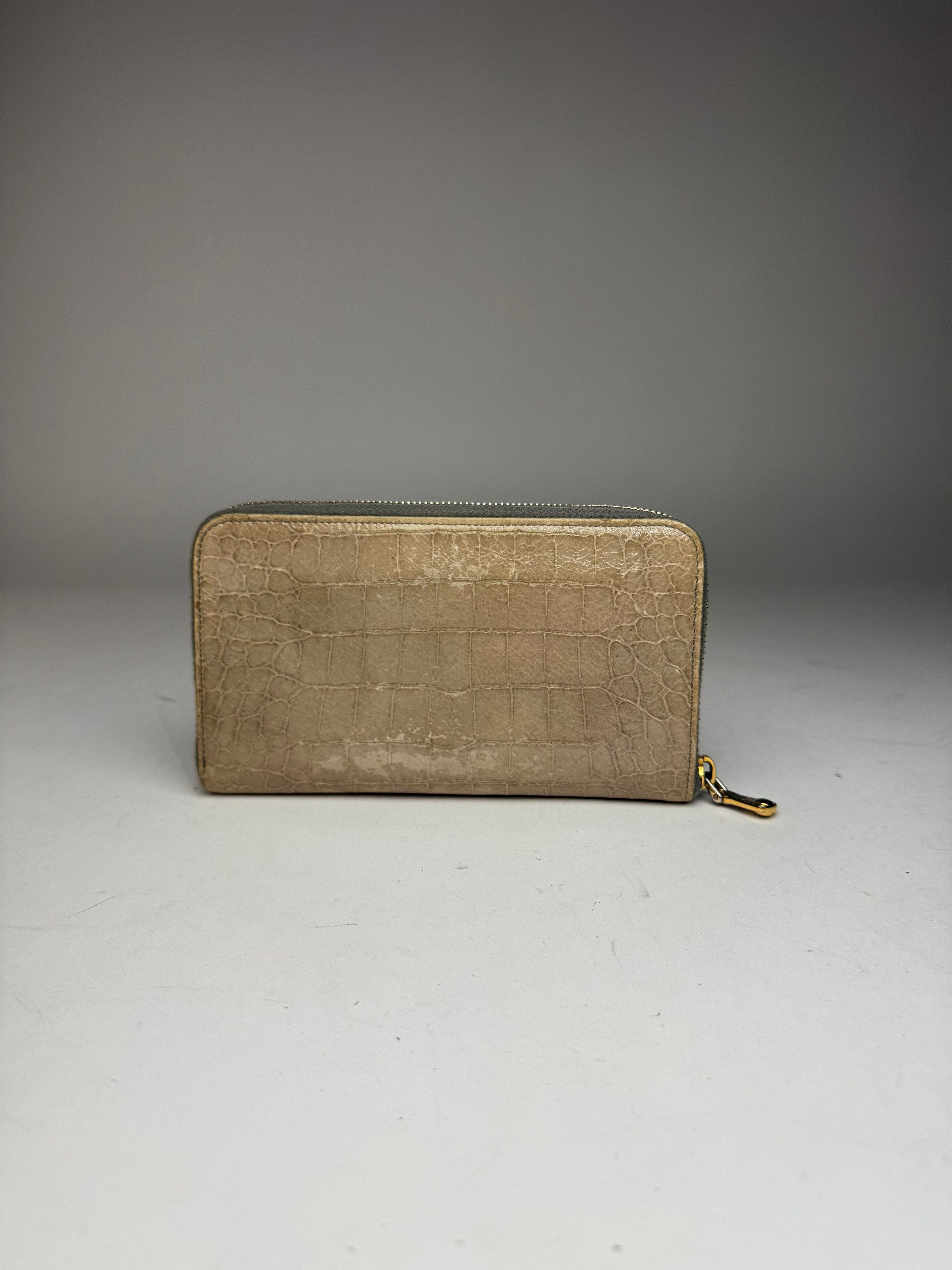 Miu Miu Vintage Leather Wallet white Brown Size ONE SIZE - 2 Thumbnail