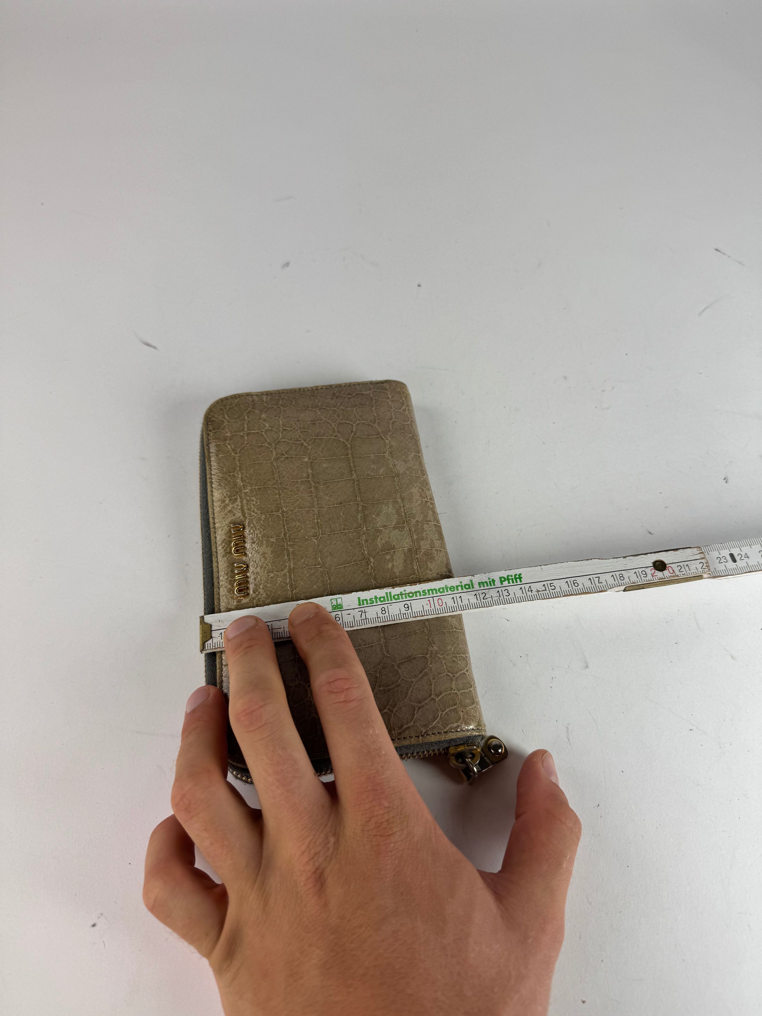 Miu Miu Vintage Leather Wallet white Brown Size ONE SIZE - 9 Thumbnail