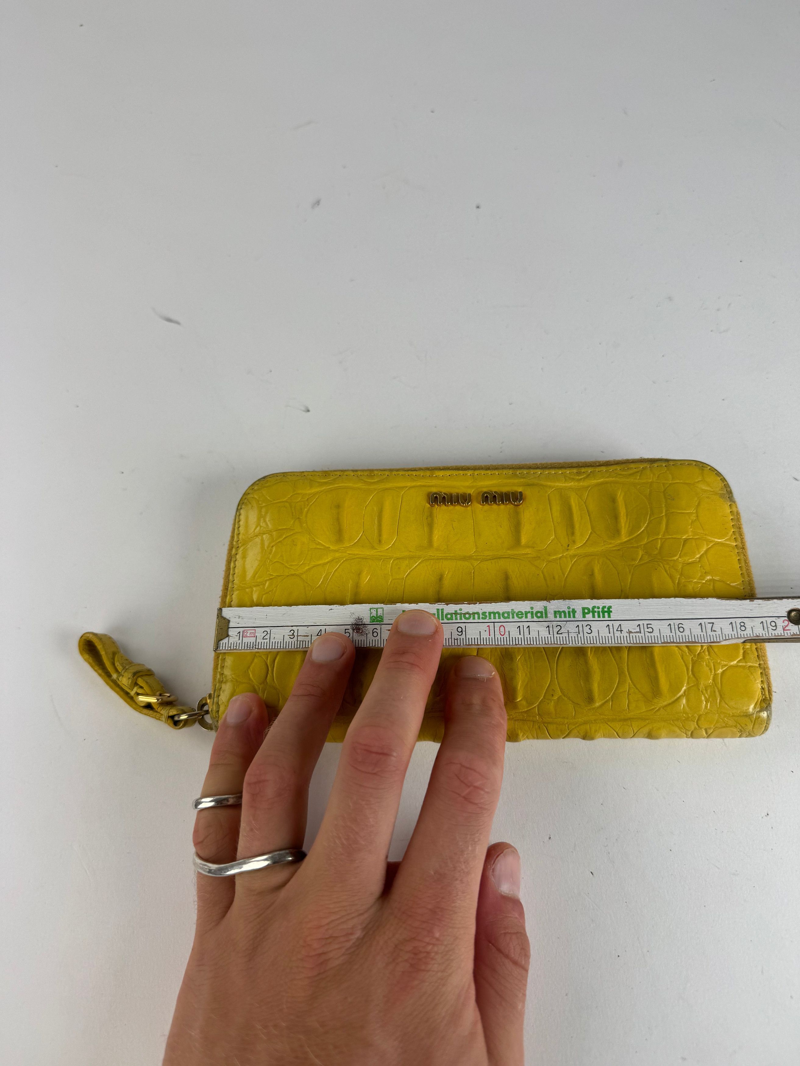 Miu Miu Vintage Leather Wallet Yellow Size ONE SIZE - 7 Thumbnail